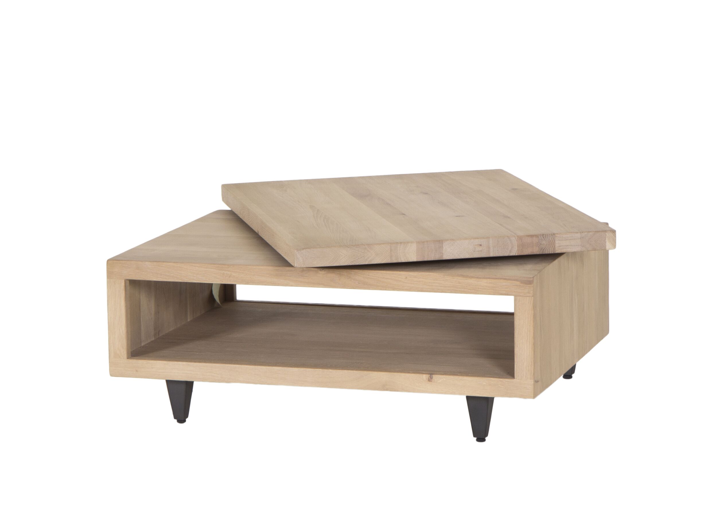 Table basse Palacio 90x65x40cm - chêne massif - naturel