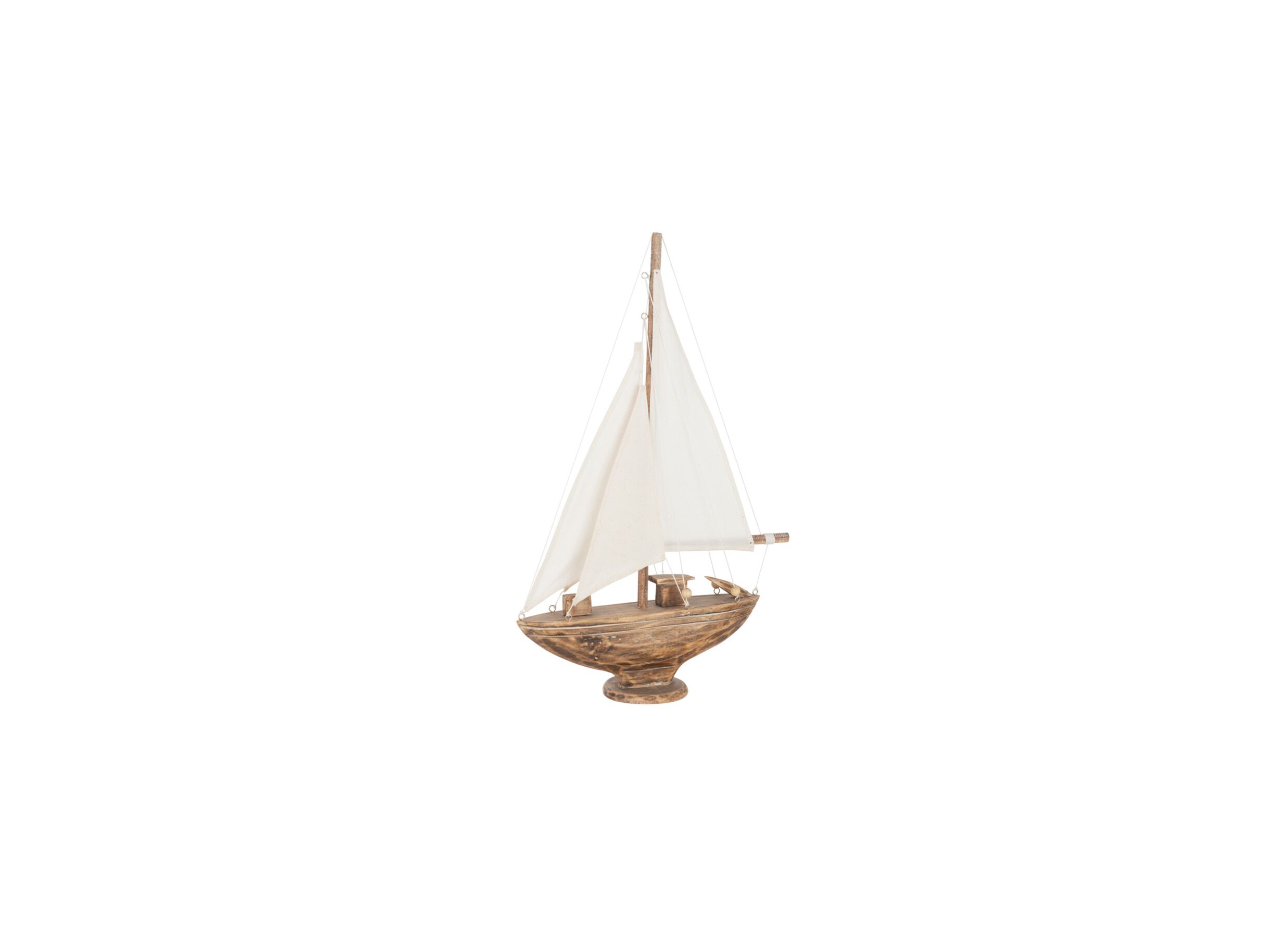 Plus Important - Déco Voilier Noa H43cm - bois massif - naturel