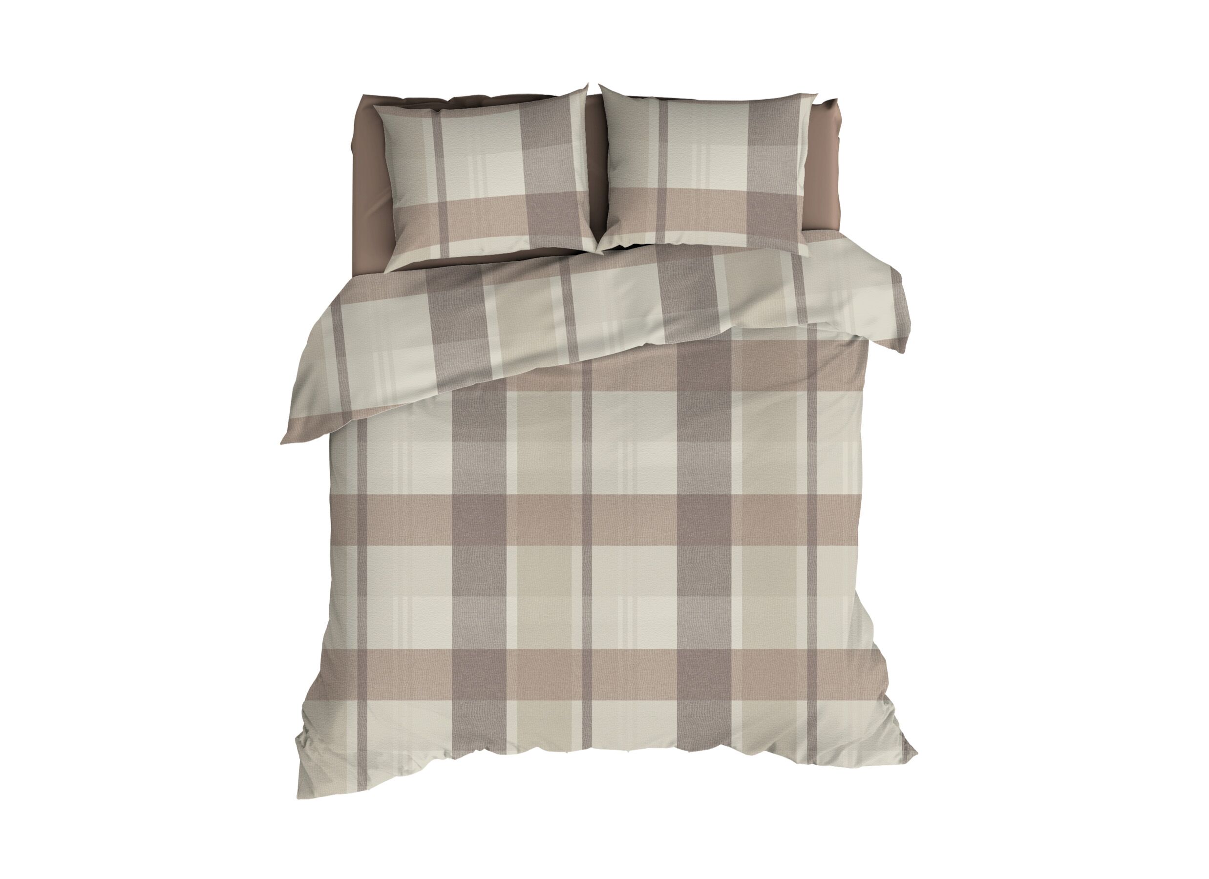 Dekbedovertrek Falcon 200x200/220cm - flanel - taupe - Dekbedovertrek Falcon 200x200/220cm - flanel - taupe