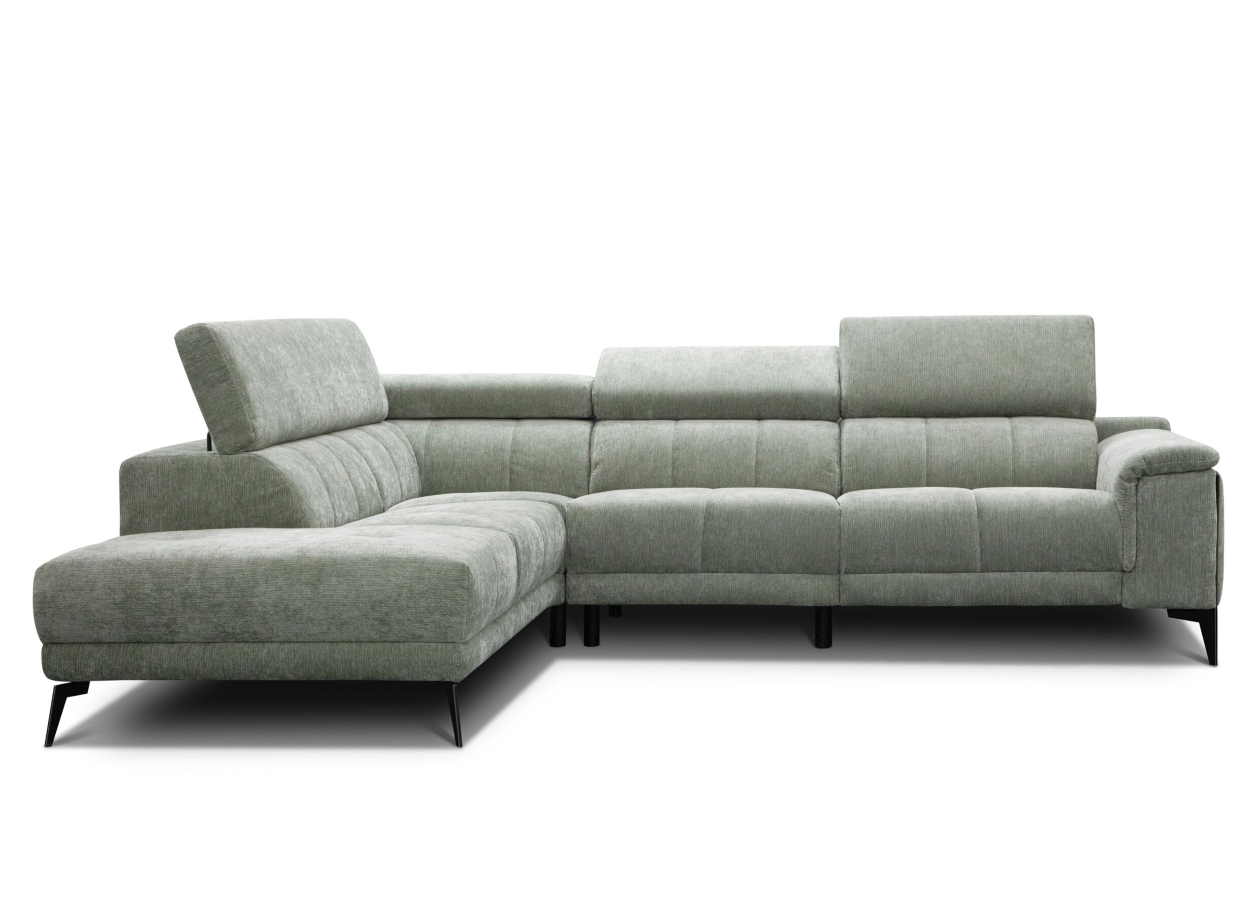 Aperçu - Canapé d'angle Amira 228x291cm - tissu - vert clair