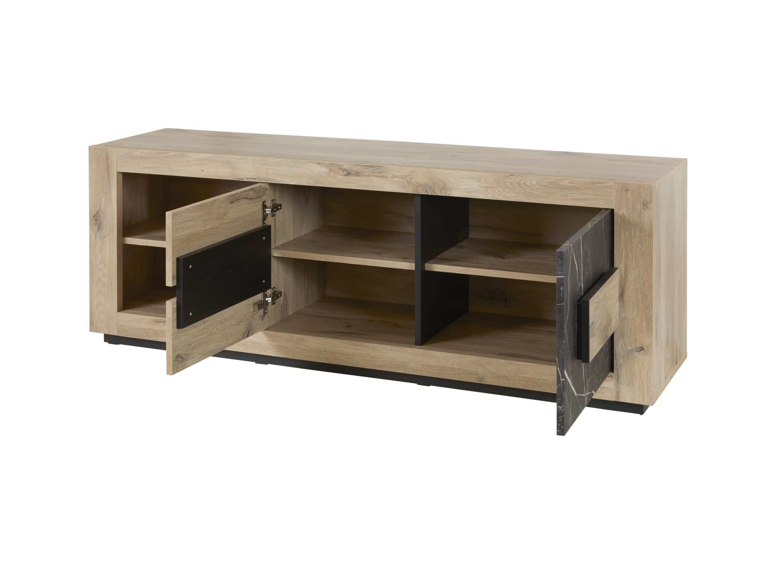 Aperçu - Meuble TV Sacha 170cm - mélamine - canyon oak & marble