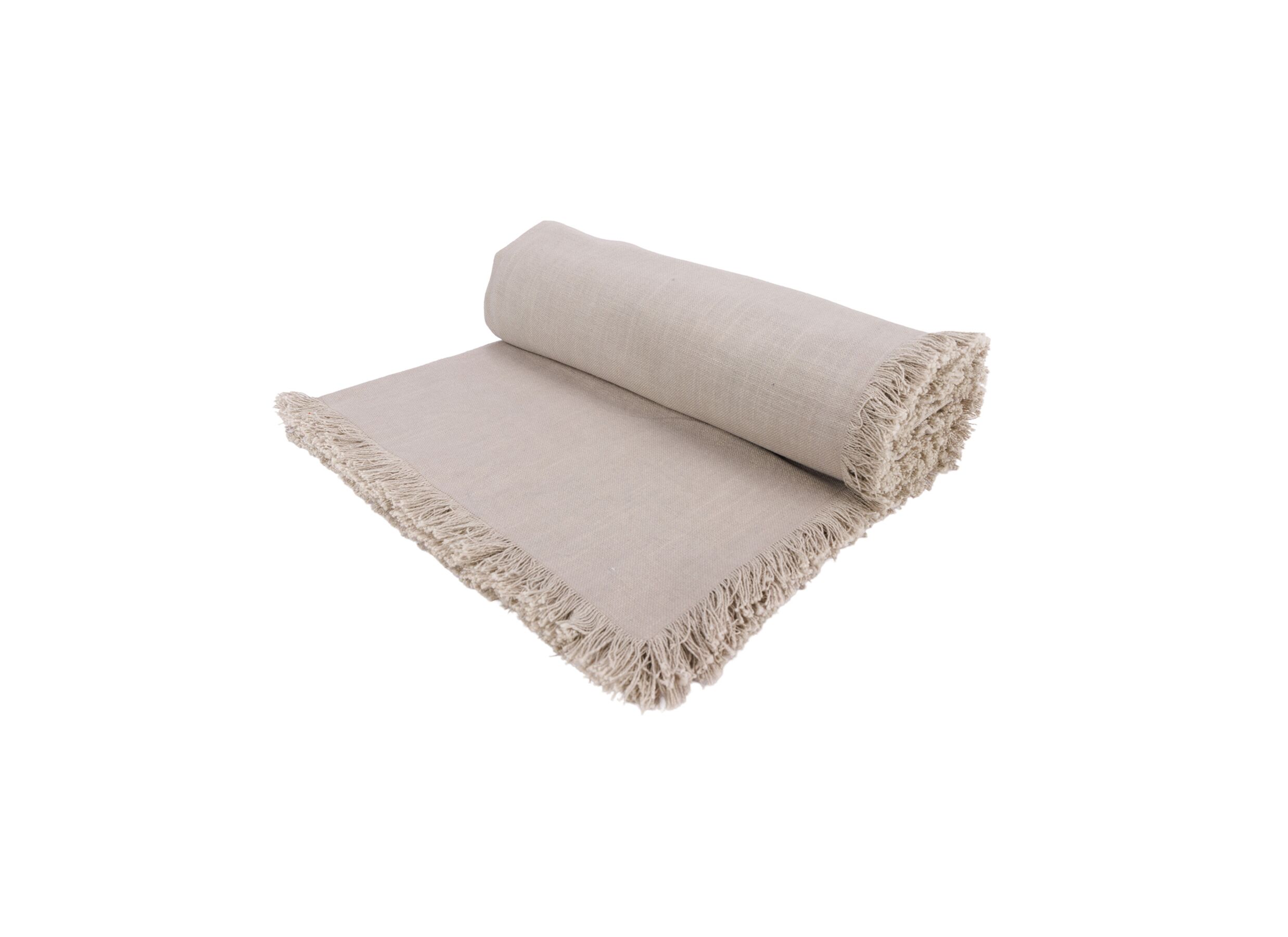 Tafelkleed Franjes 250x140cm - katoen - grijs - Tafelkleed Franjes 250x140cm - katoen - grijs