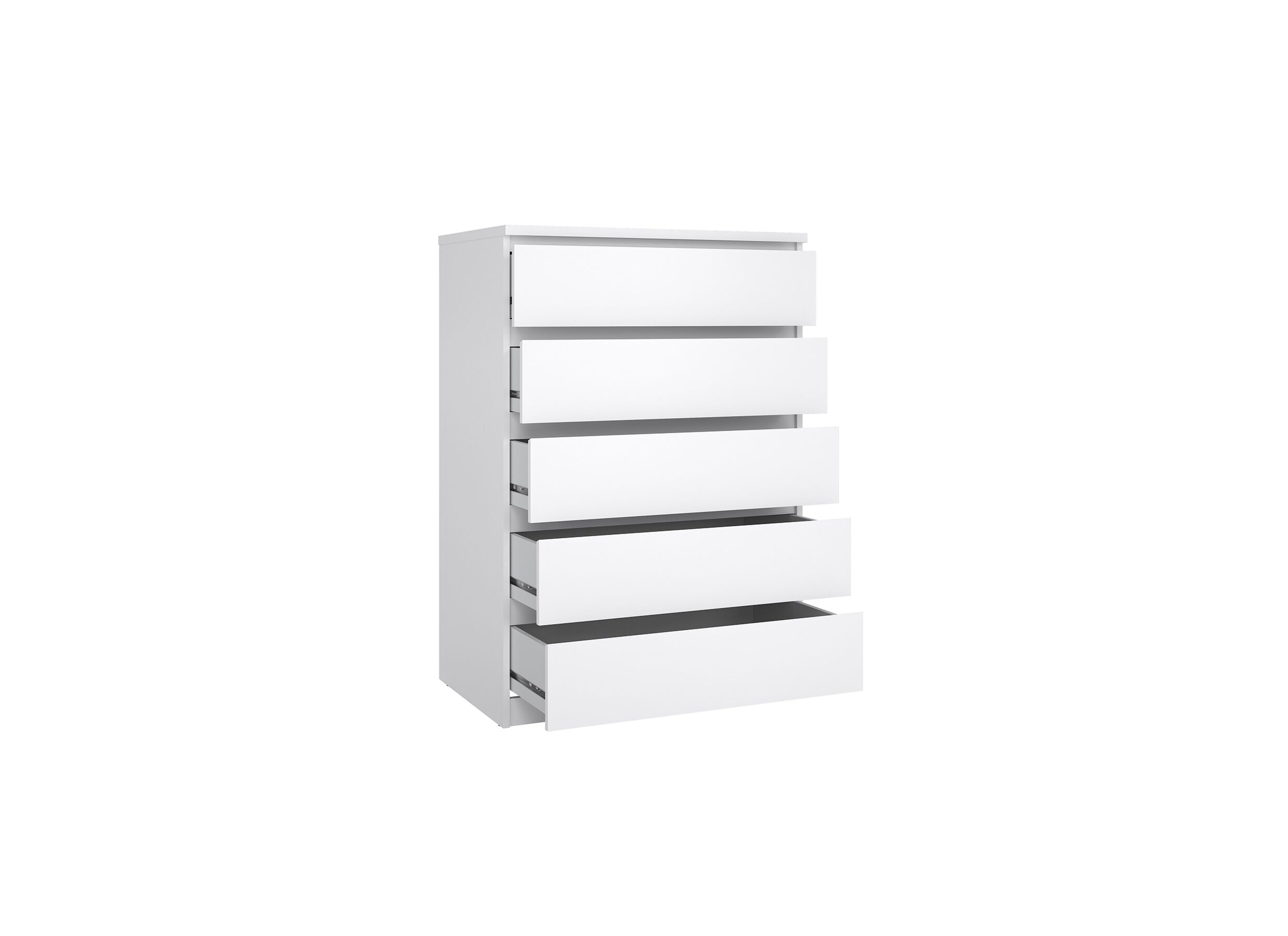 Commode Naia 77x50x112cm - mélamine - blanc laqué
