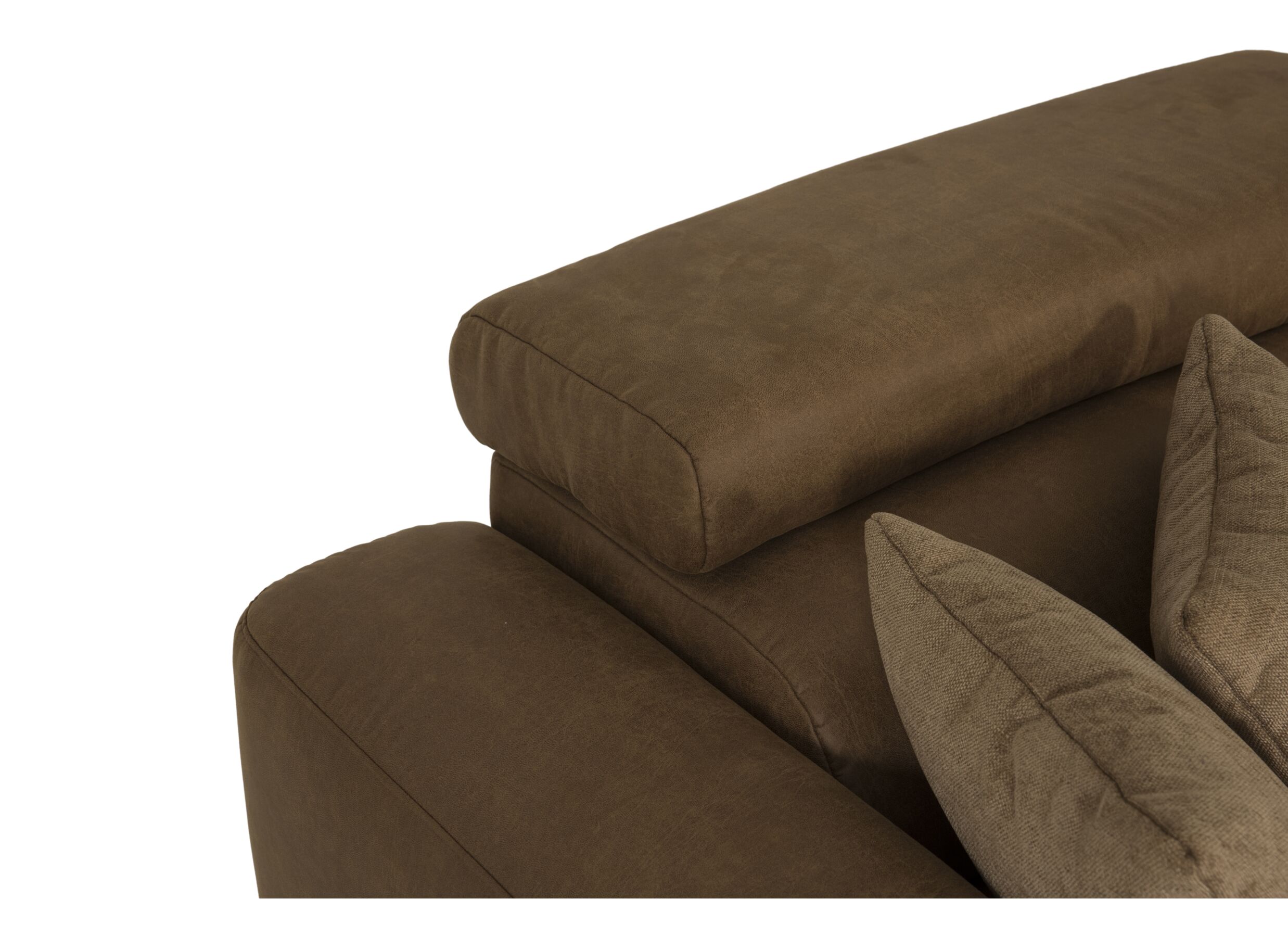 Canapé d'angle Rimini 388x224cm - tissu - cognac