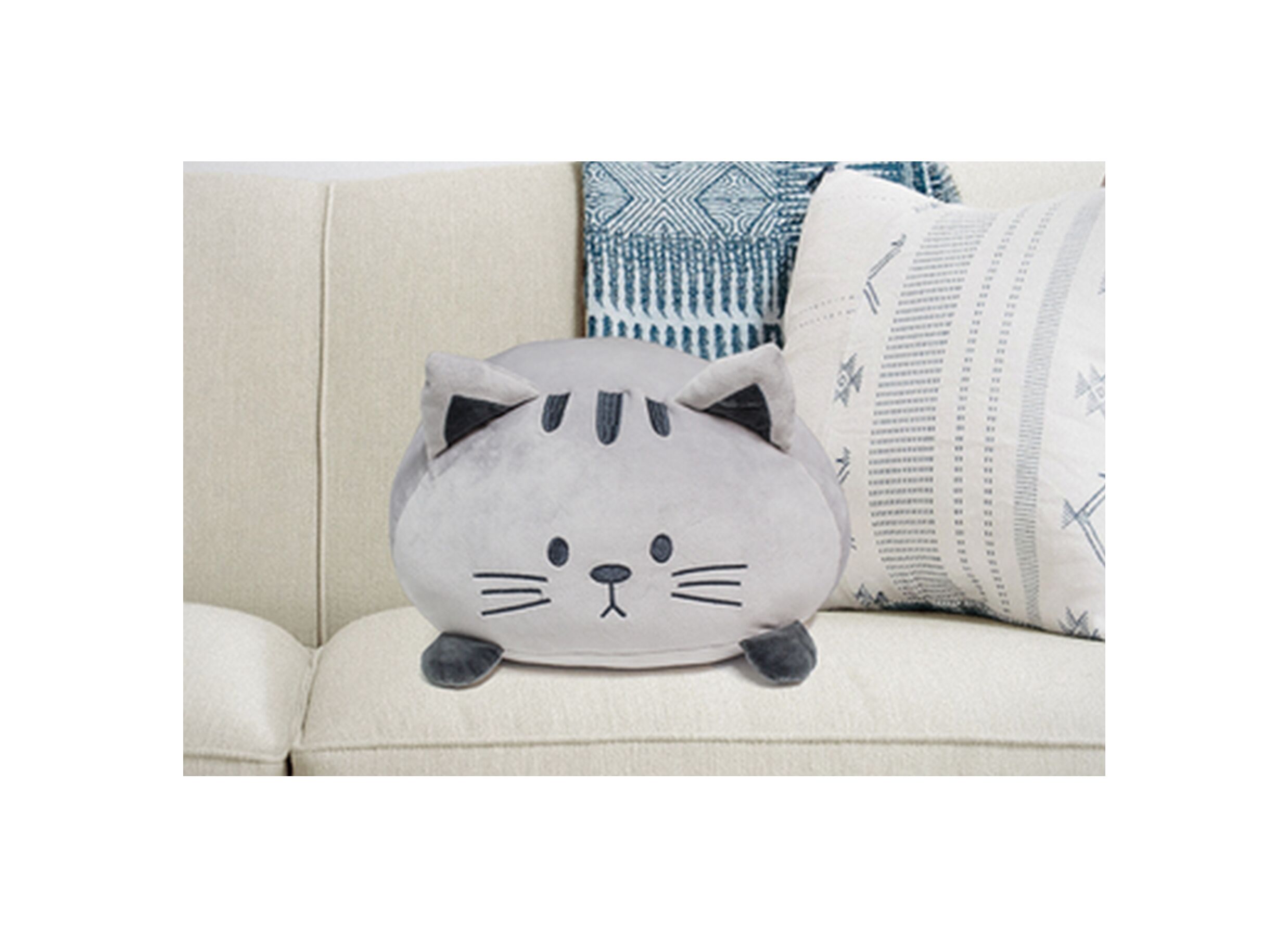 Coussin Kitty 33x20cm gris - Coussin Kitty 33x20cm - polyester - gris