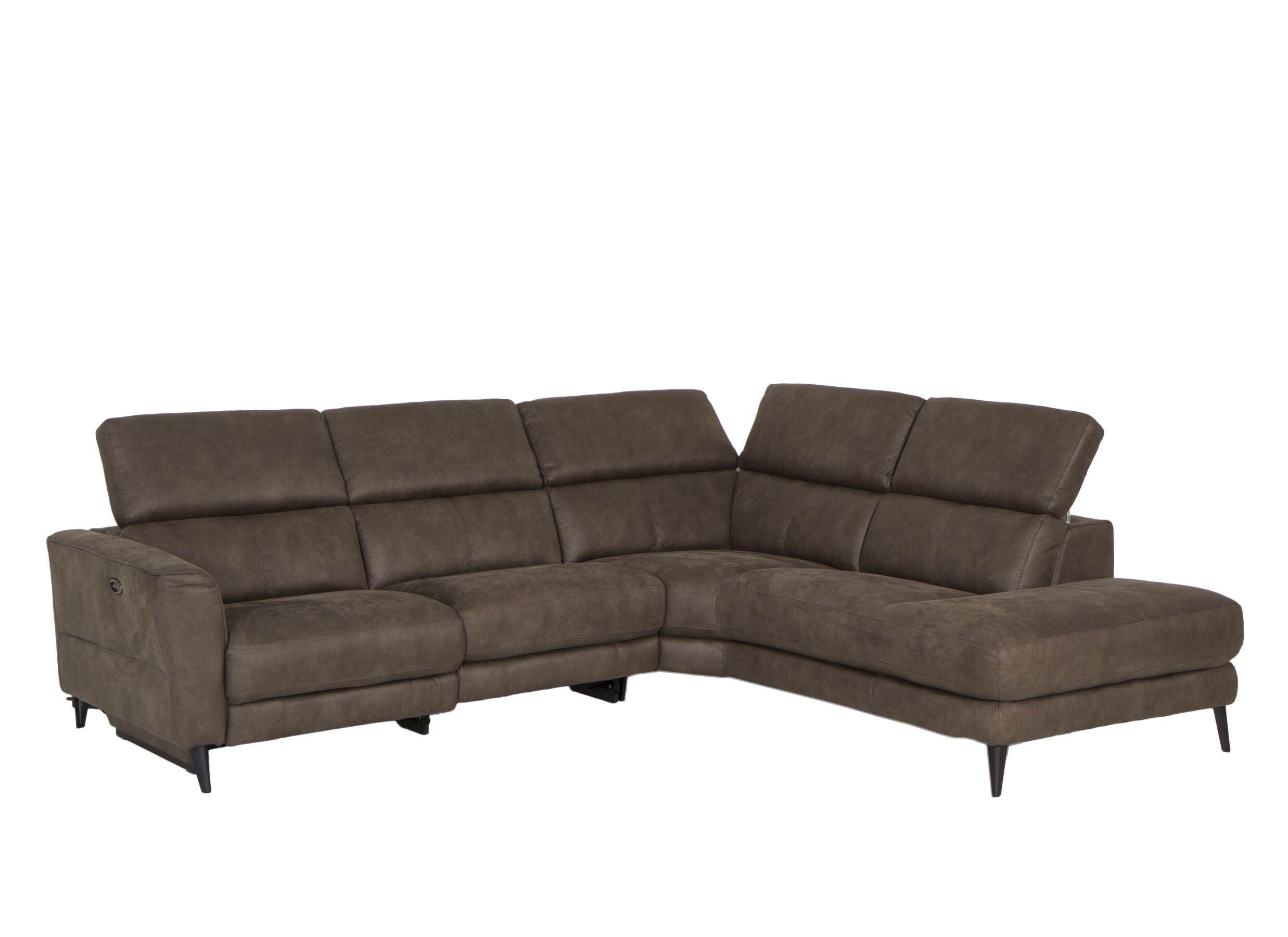 Canapé d'angle Flow 287x238cm - tissu - gris avec relax
