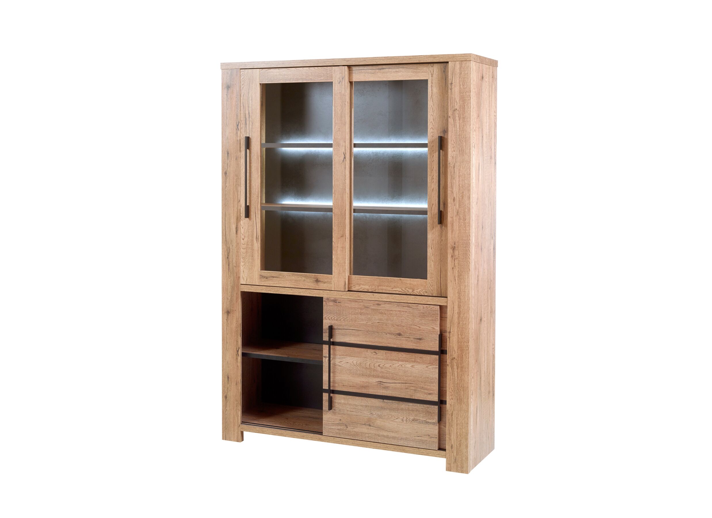 Vitrinekast Otto 146cm - decor - scarlet eik
