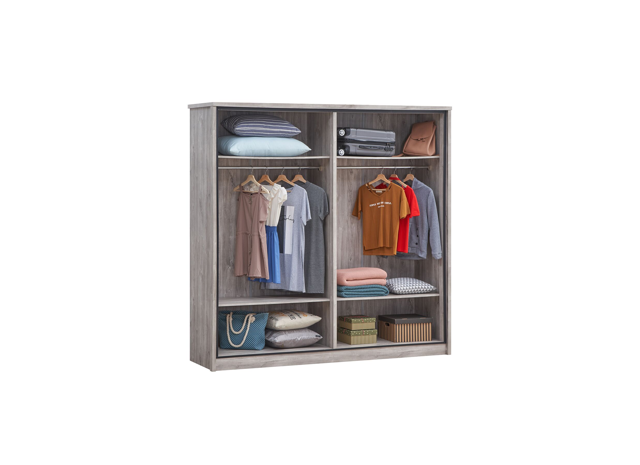 Garde-robe Elias 214cm - décor - chêne gris
