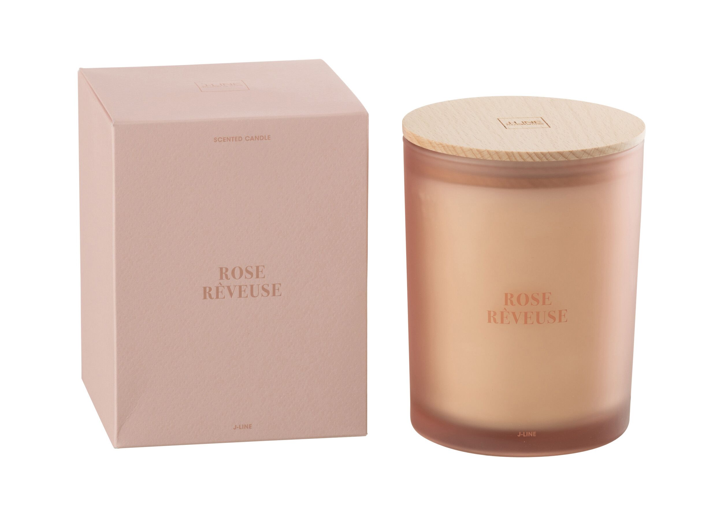 Aperçu - Bougie parfumée Rose Reveuse Ø10,5x14cm - verre/paraffine - rose