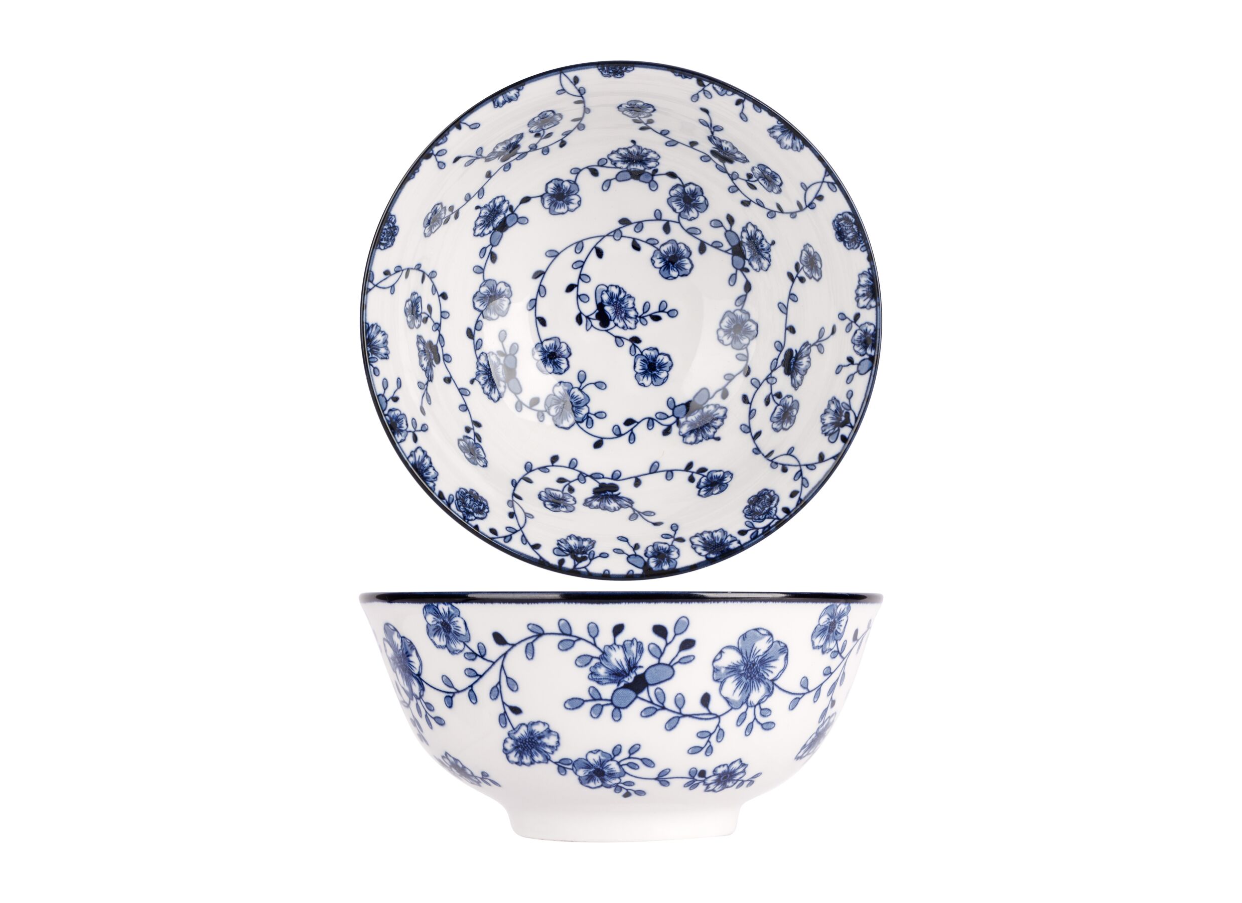 Aperçu - Bol Flor Azul Ø15cm - porcelaine - blanc & bleu