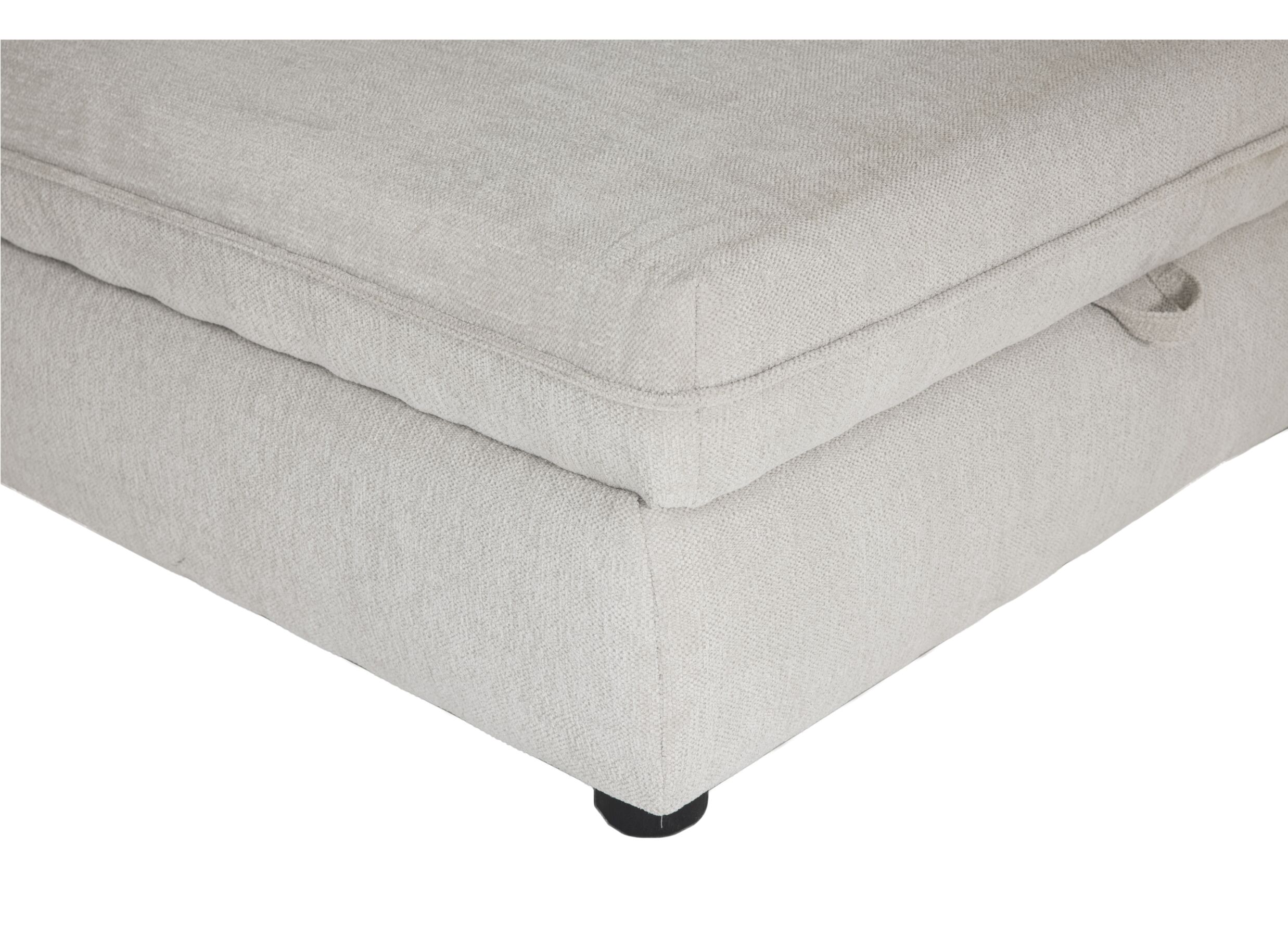 Canapé d'angle Jerez 303x205cm - tissu - greige avec fonction de lit et rangement
