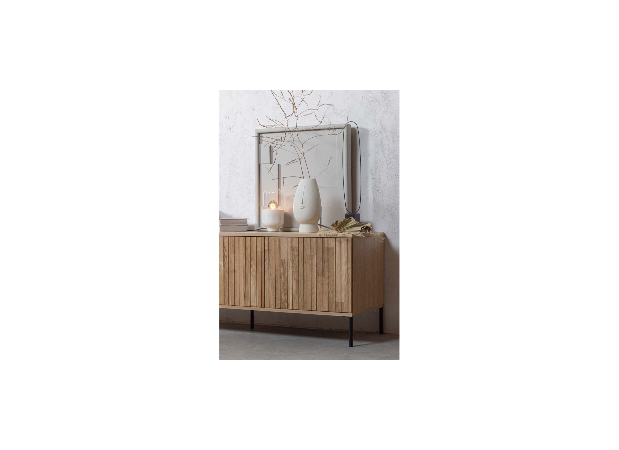 Tv-meubel New Gravure 150x44x56cm - eik fineer - naturel