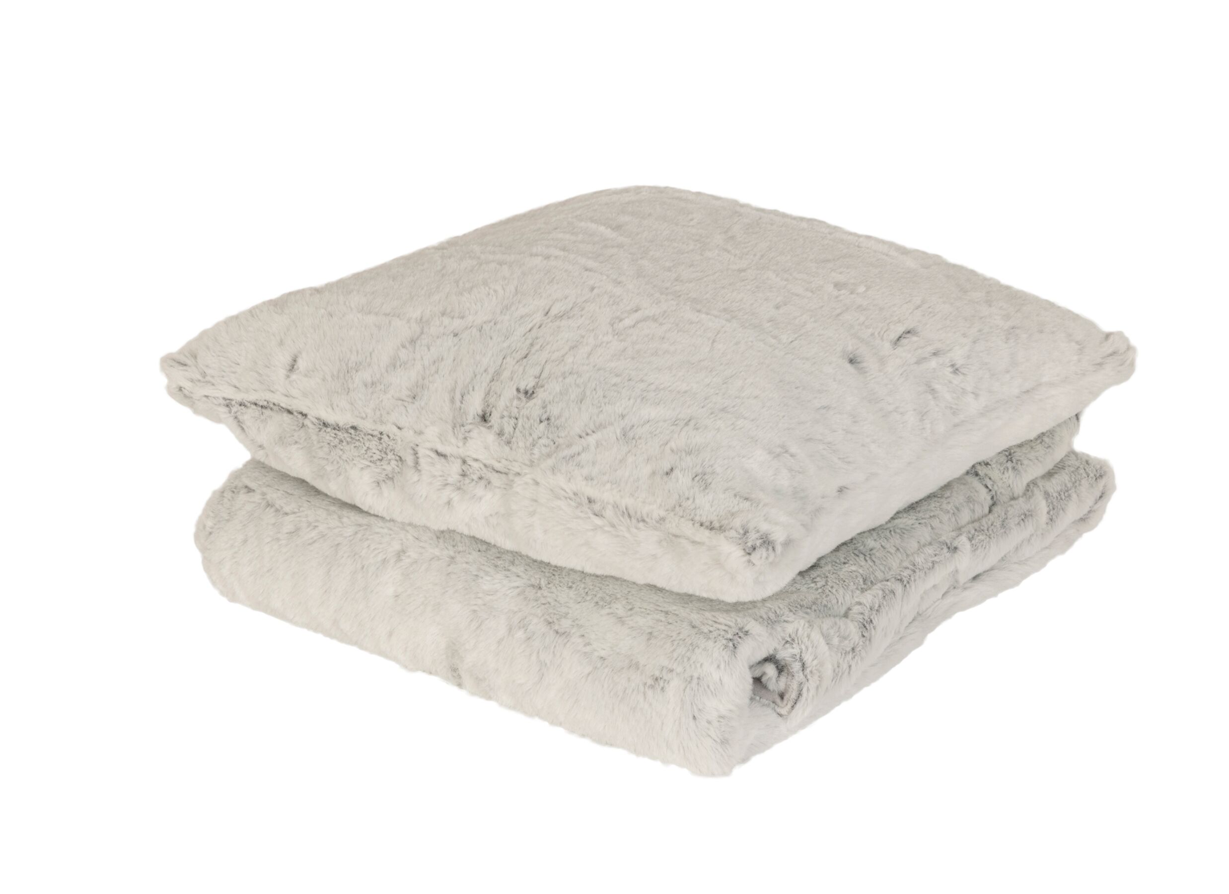 Overzichtsfoto - Plaid + kussen set Winter Spirit 125x150cm/45x45cm - polyester - staalgrijs