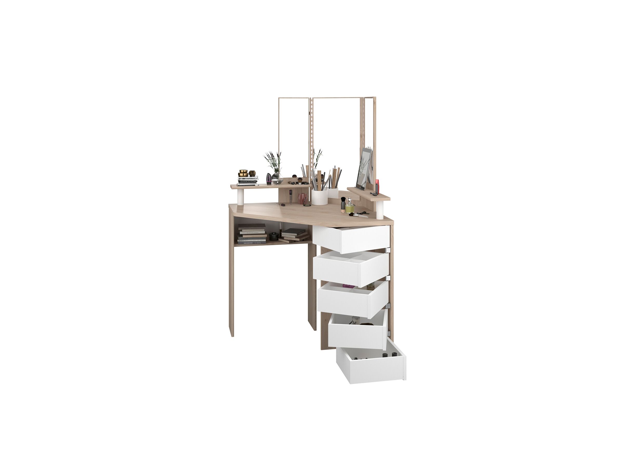 Coiffeuse Sweet avec miroir 114x114x142cm - Coiffeuse Sweet avec miroir 114x114x142cm
