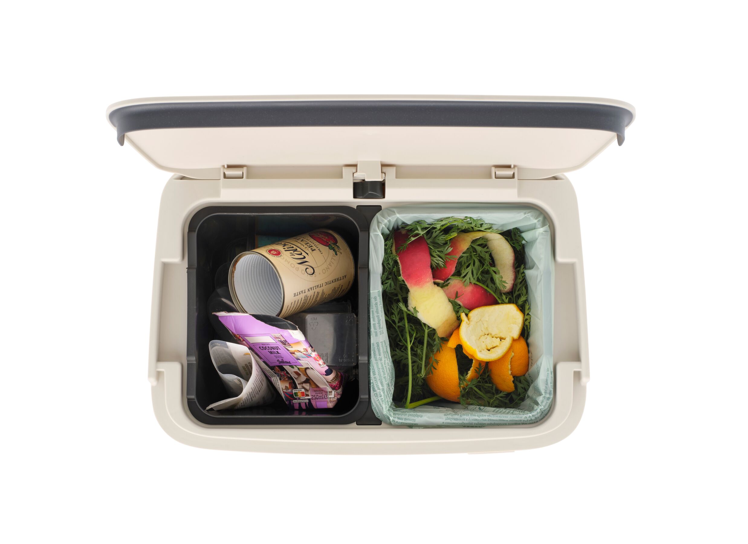 Overzichtsfoto - Vuilnisbak SortUp Recycle Brabantia 25+10+10L - soft beige