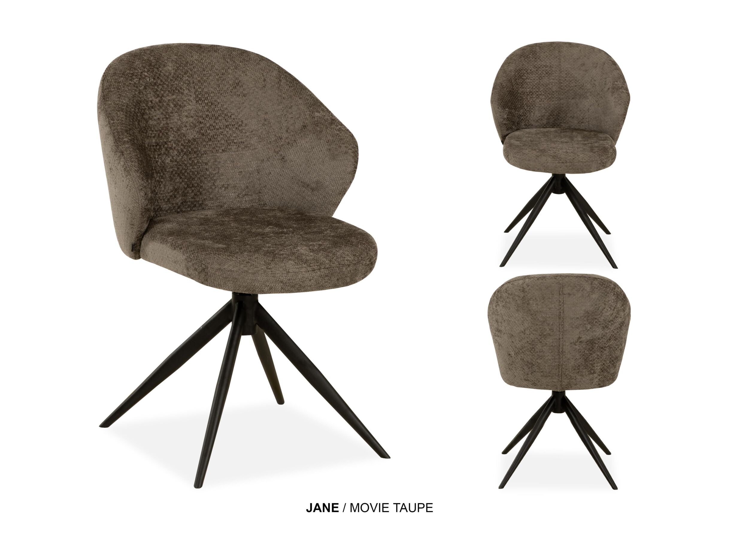 Chaise Jane Movie 57x66x87cm - tissu - taupe