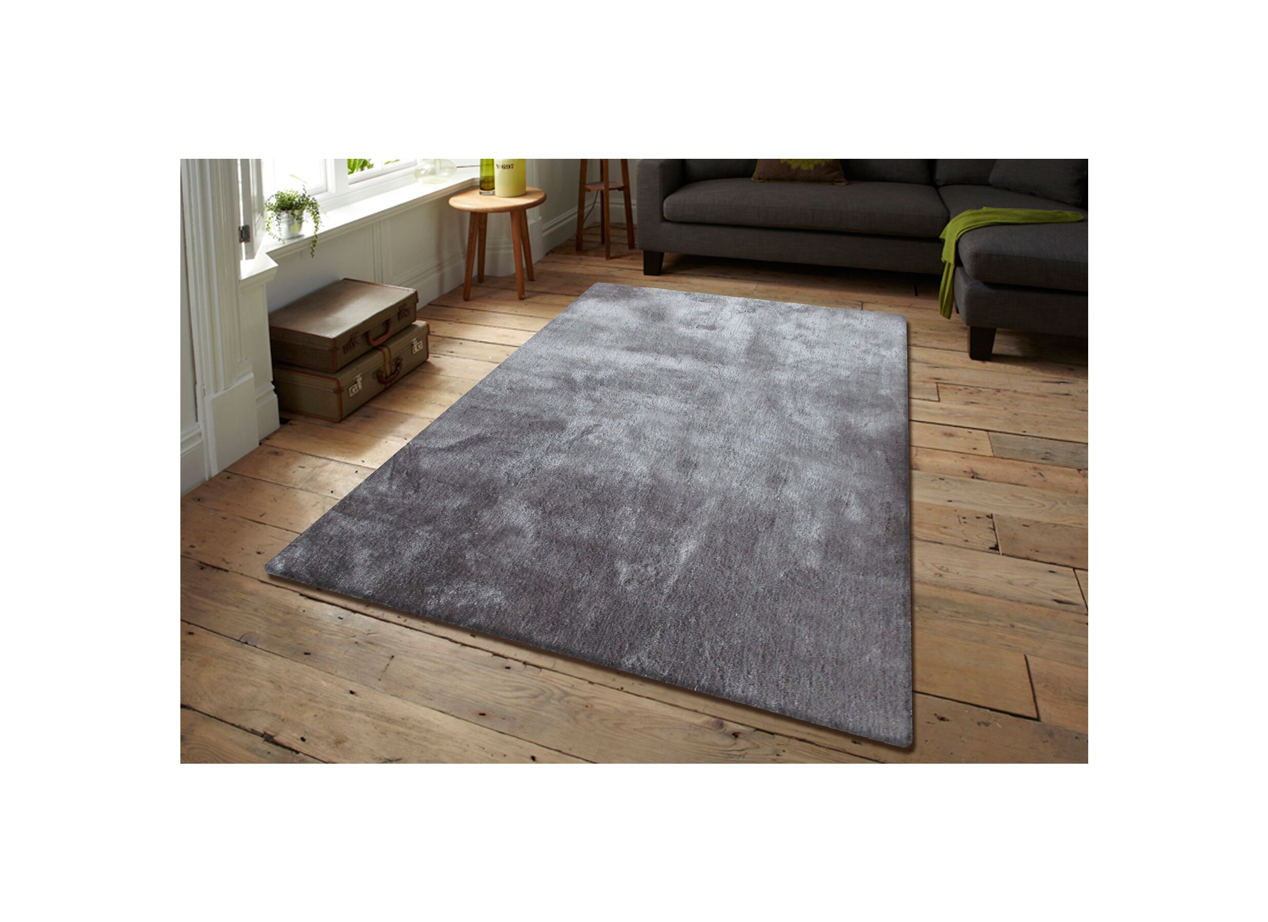 Tapis Yogini 200x290cm - microfibre - gris