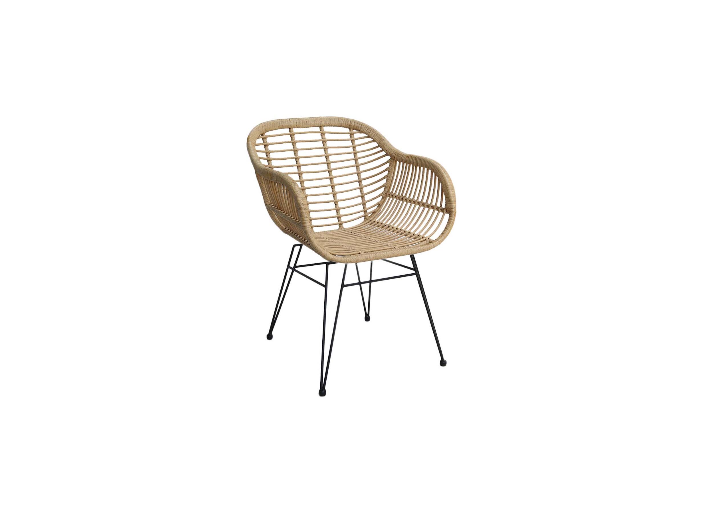 Chaise coque Flores osier naturel - Chaise coque Flores 58x62x81cm - polyethylène - naturel/noir