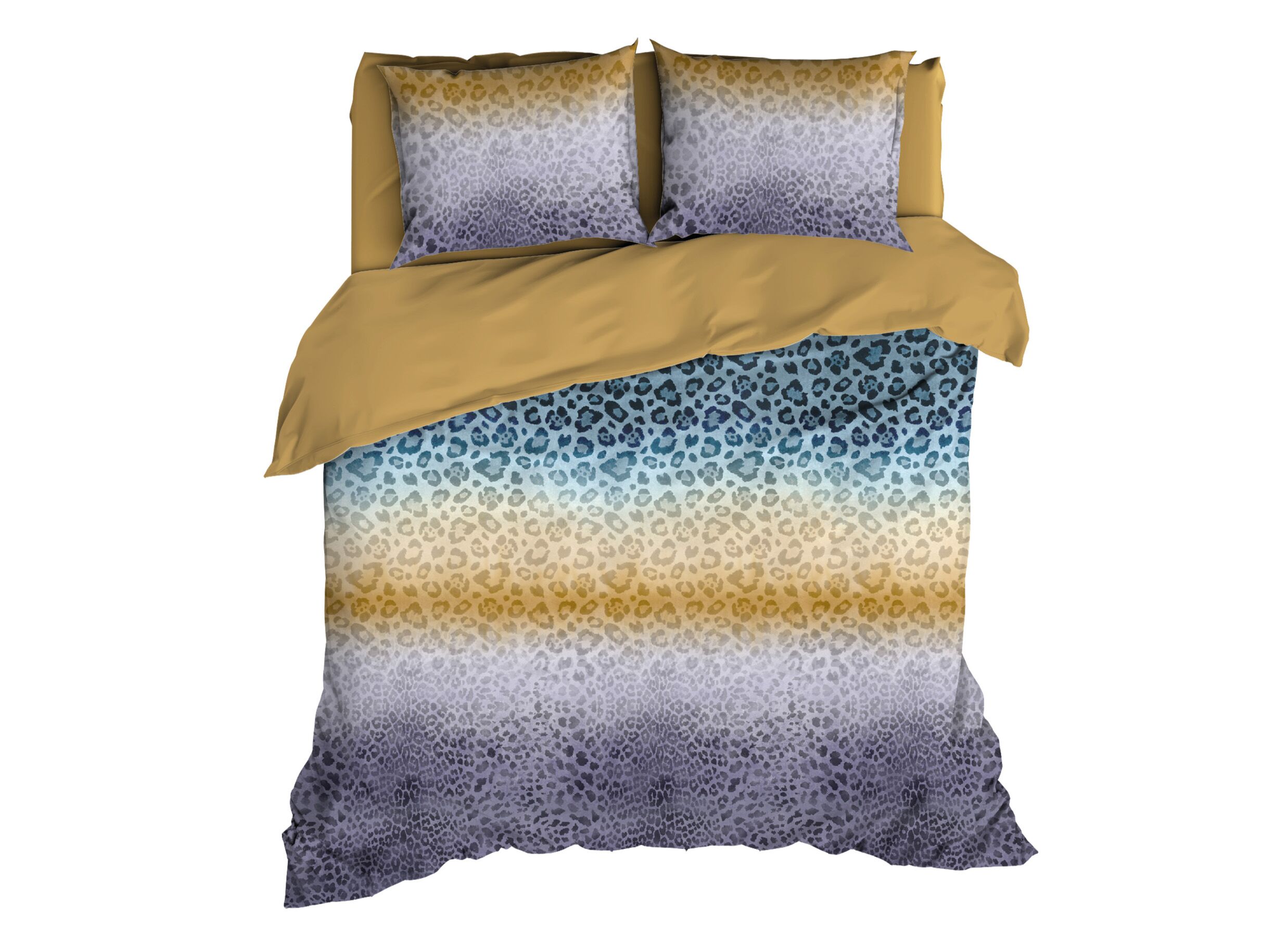 Dekbedovertrek Panthera Oker 240x200/220cm - satijn - groenblauw - Housse de couette Panthera Oker 240x200/220cm - satin - sarcelle