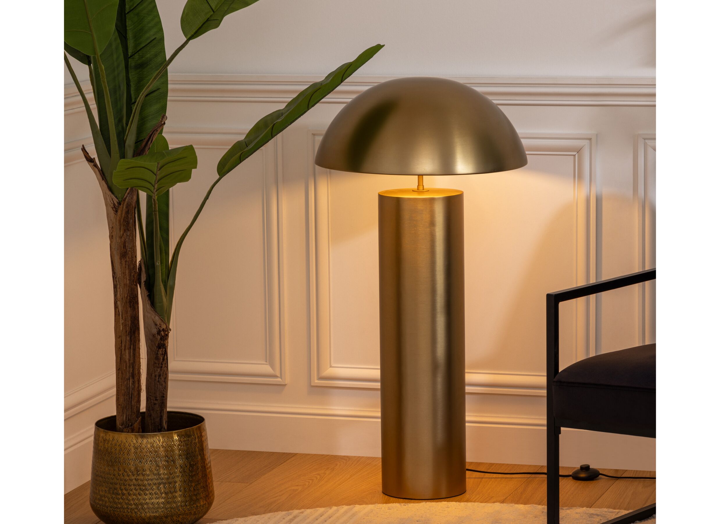 Foto ambiance - Lampadaire Champi H97cm E27 - acier - doré