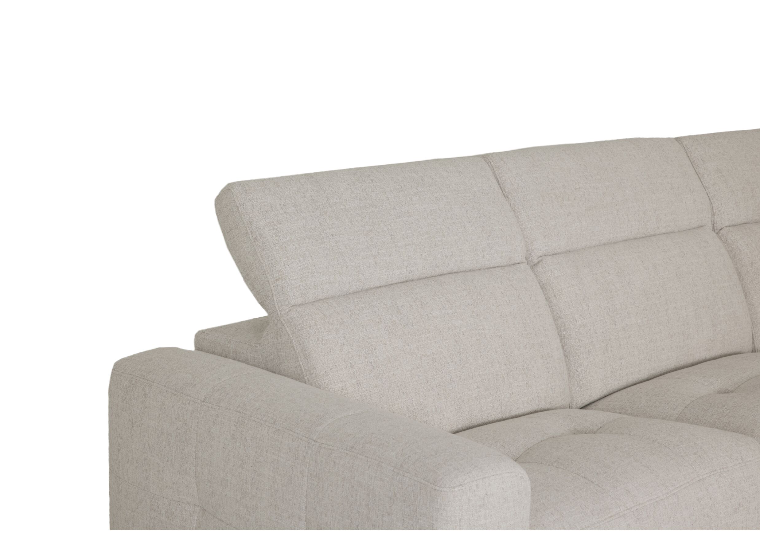 Detailfoto - Hoeksalon Knight 317x255cm - stof - beige met relax
