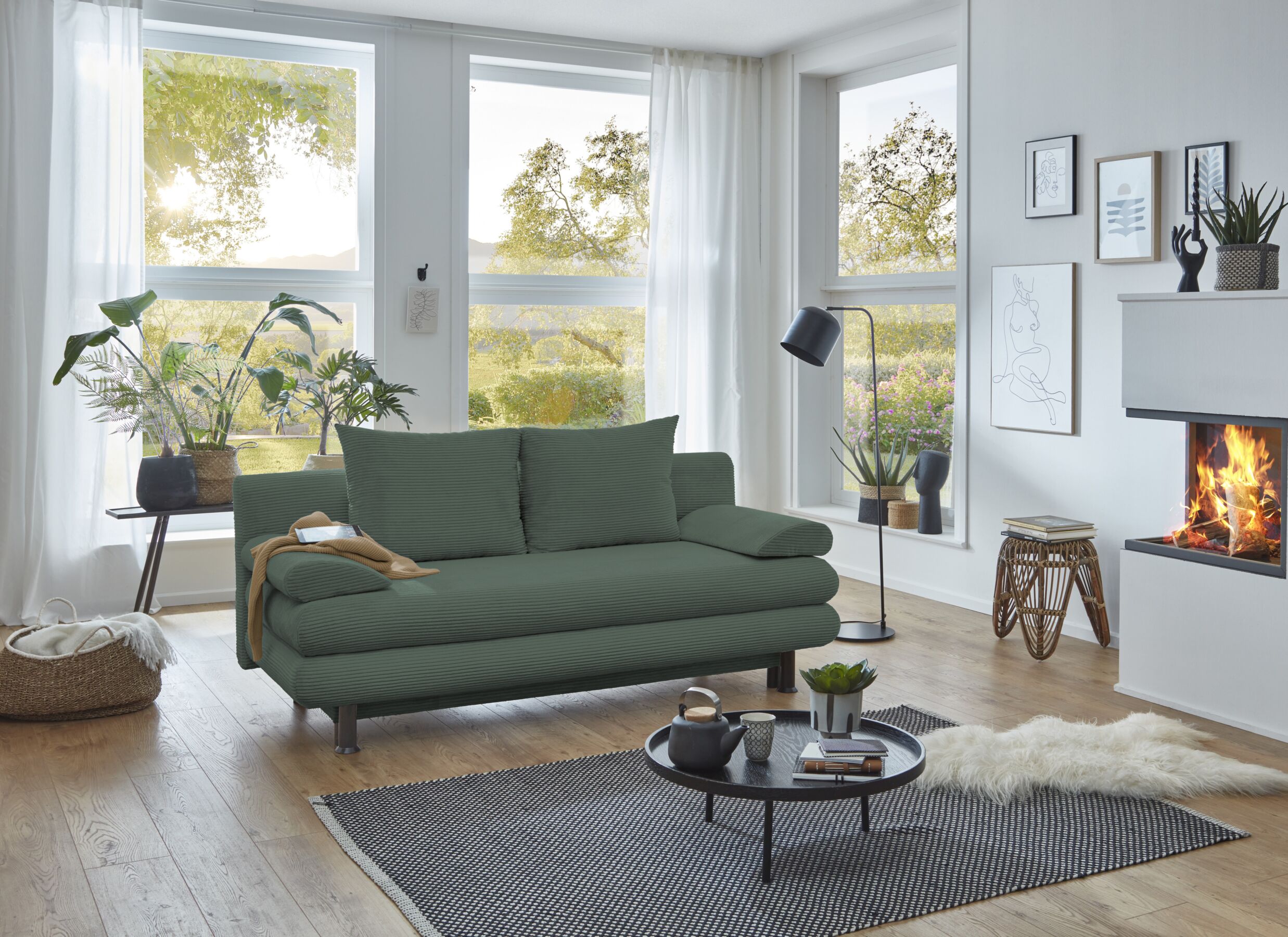 Sfeerfoto - Zetelbed Bern SO240 2 persoons - stof - groen