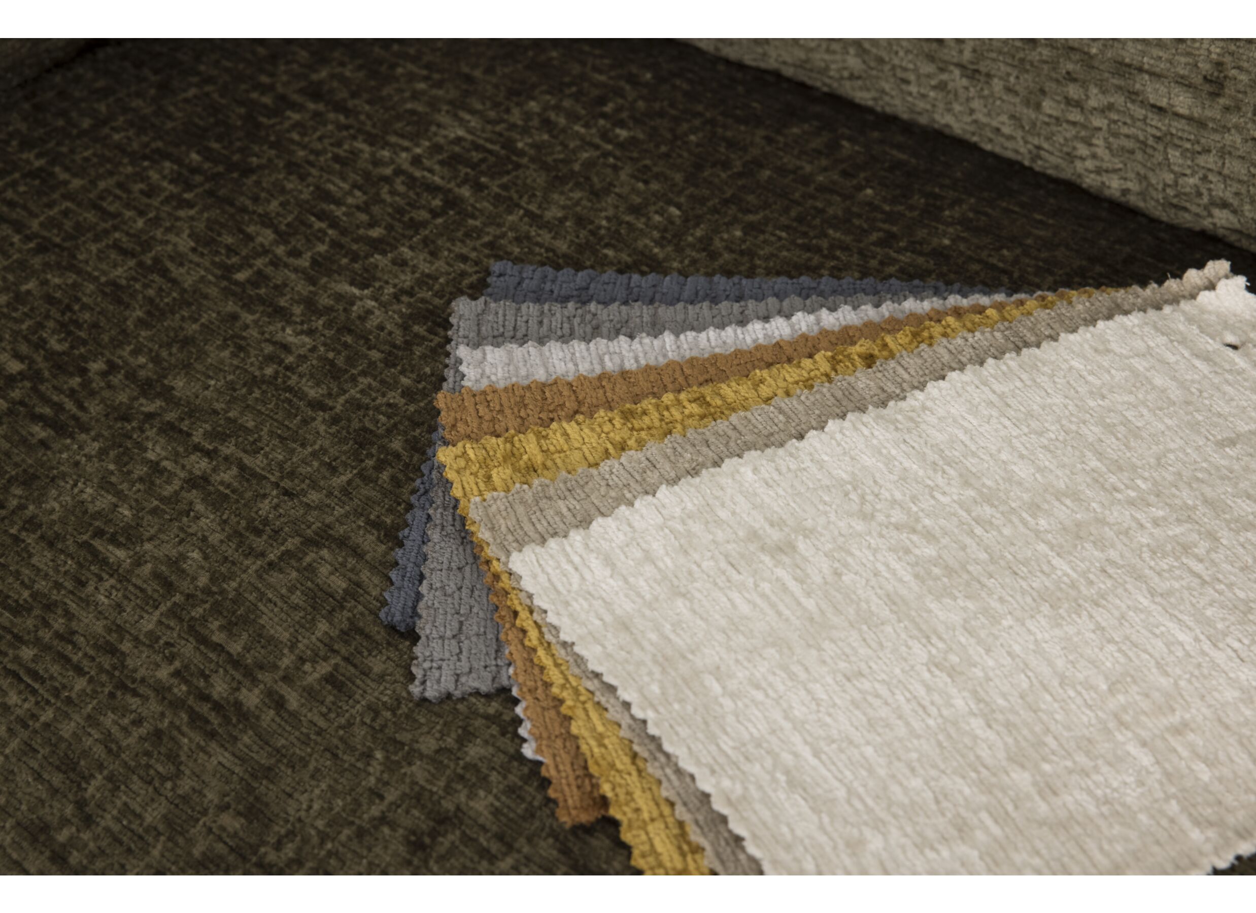 Couleurs - Canapé d'angle Luras 316x315cm - tissu army avec pouf