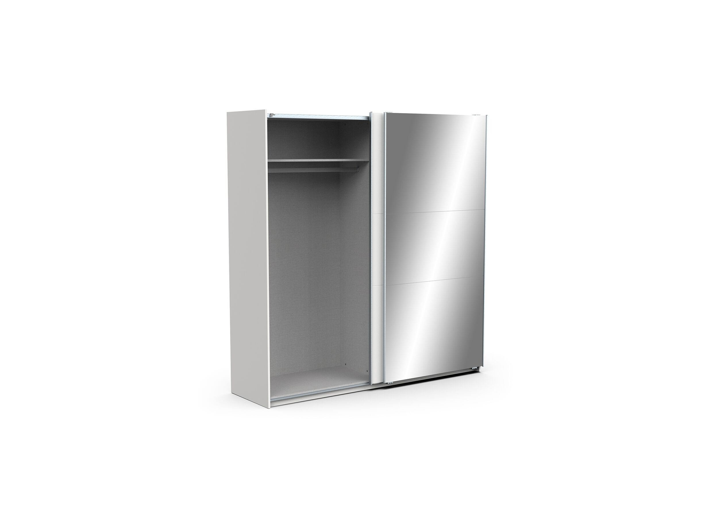 Armoire à portes coulissantes Ghost 195cm - décor - blanc