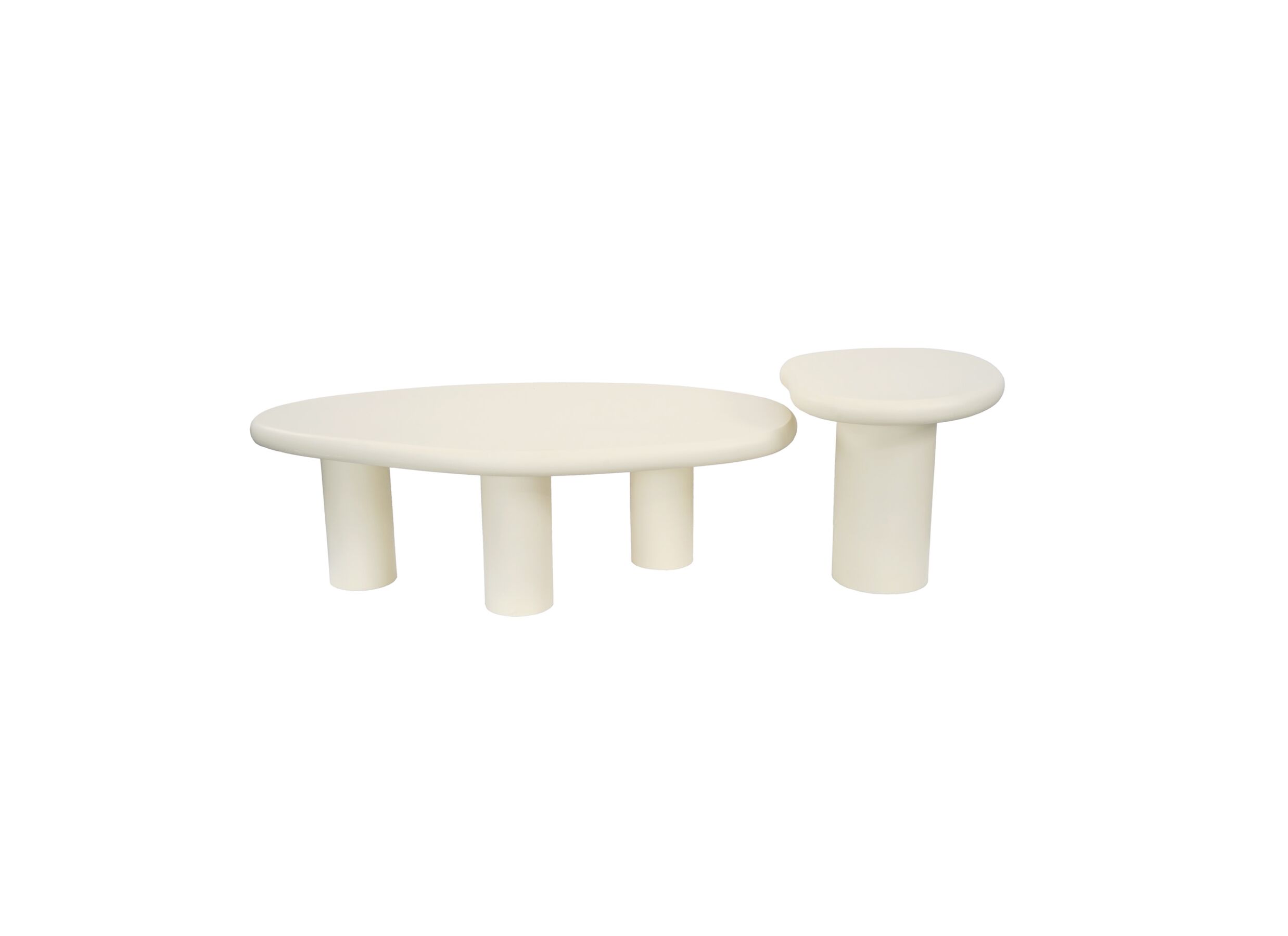 Photo ensemble - Table basse Vela 120x70cm - micro ciment - beige