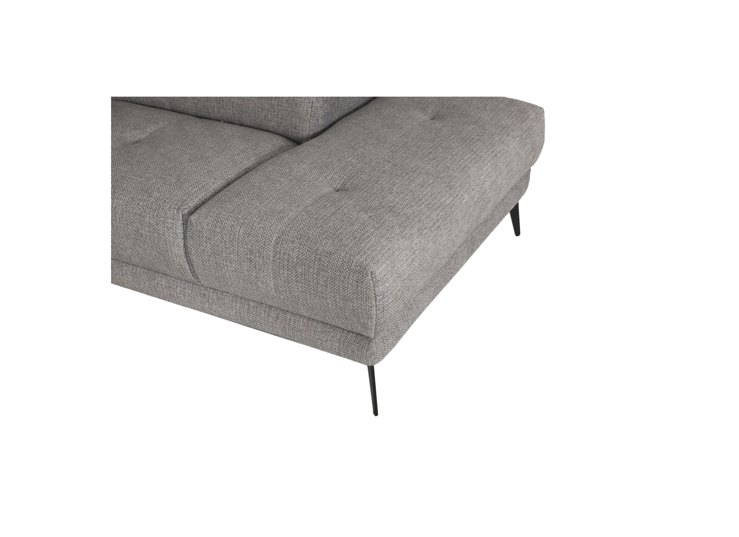 Detail - Canapé d'angle Amira 290x228cm - tissu - gris avec relax