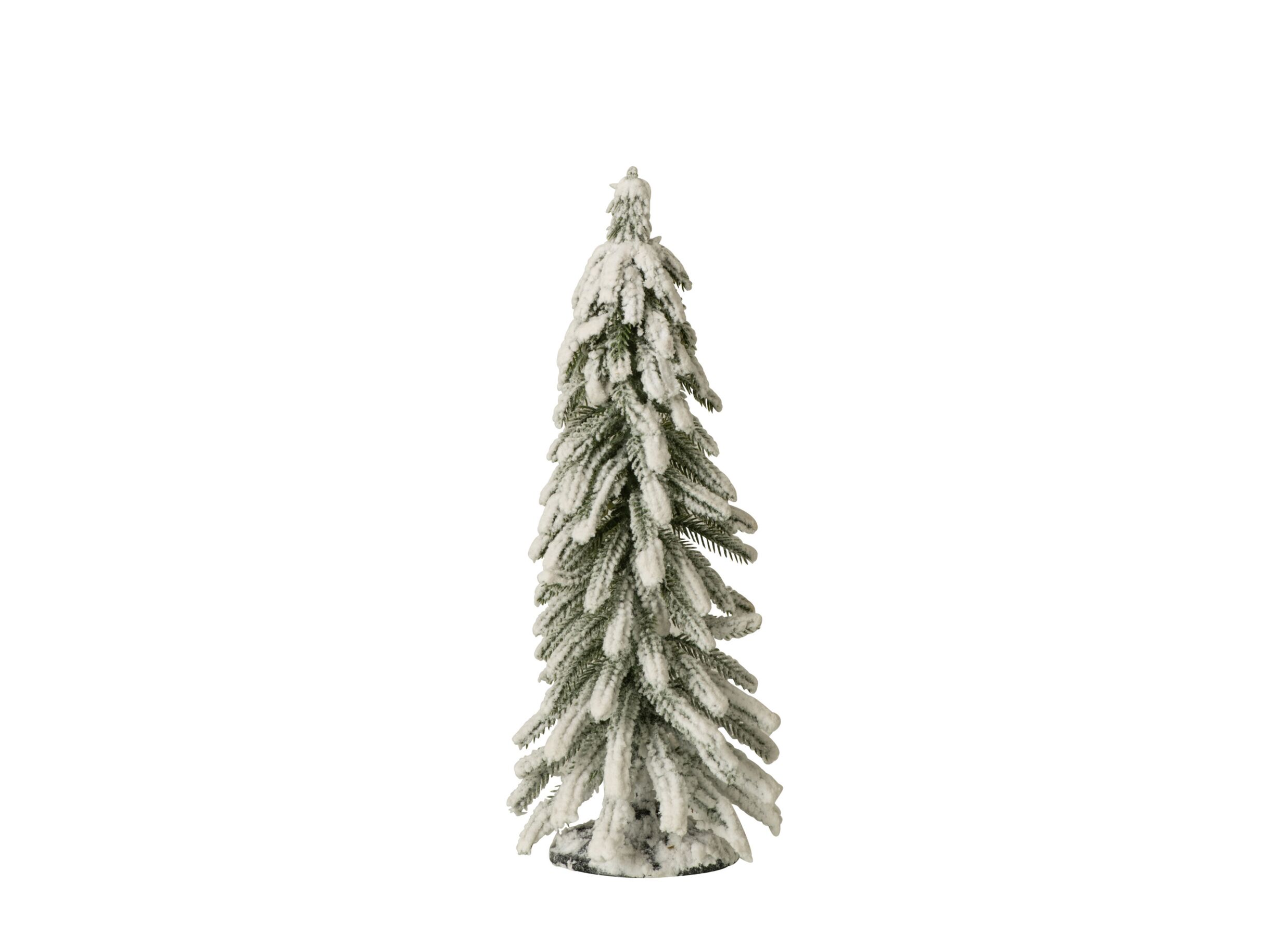Kerstboom H32cm - kunststof - donkergroen & wit - Kerstboom H32cm - kunststof - donkergroen & wit