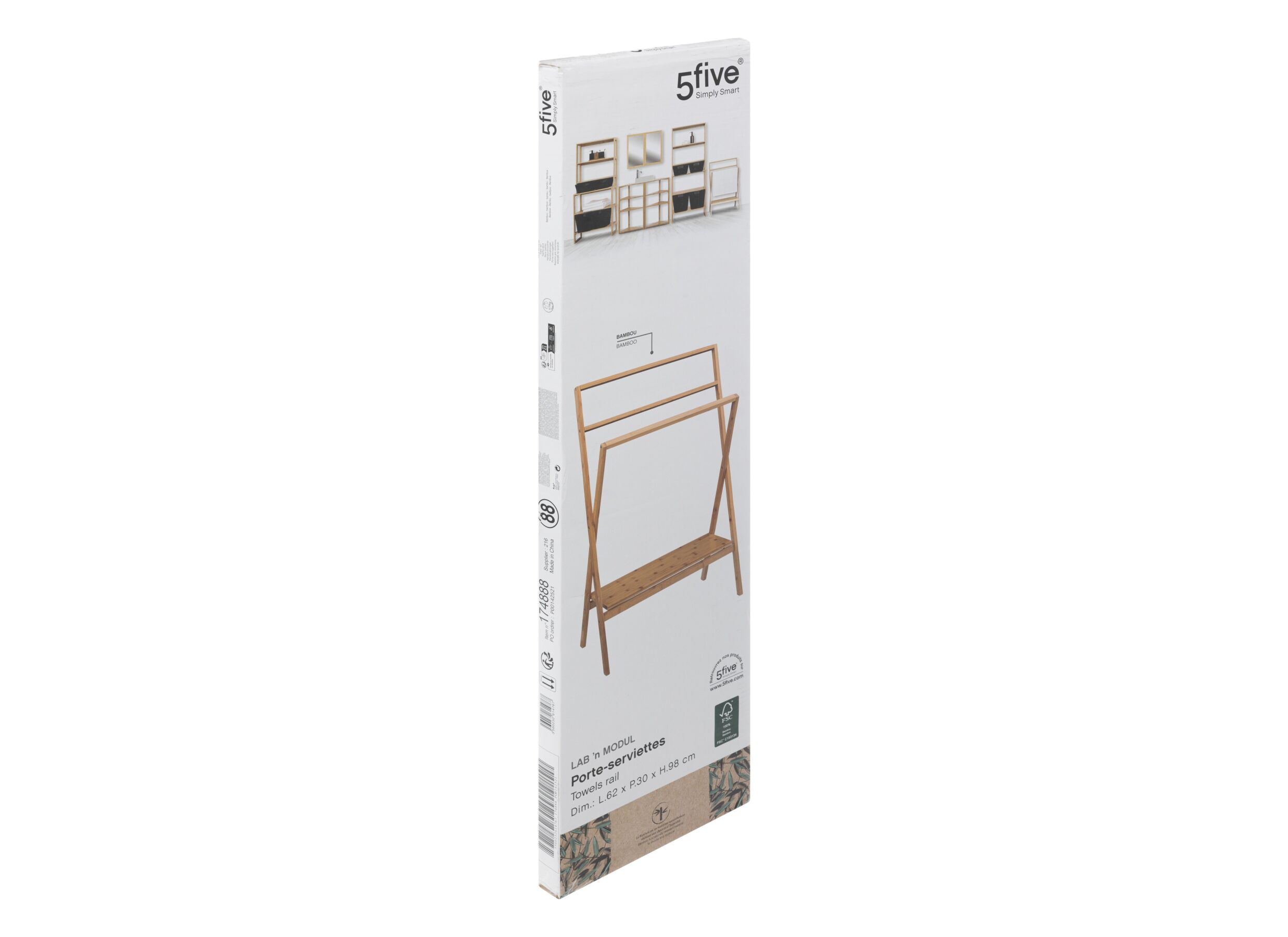 Aperçu - Porte-serviettes à poser Bambou Pliable