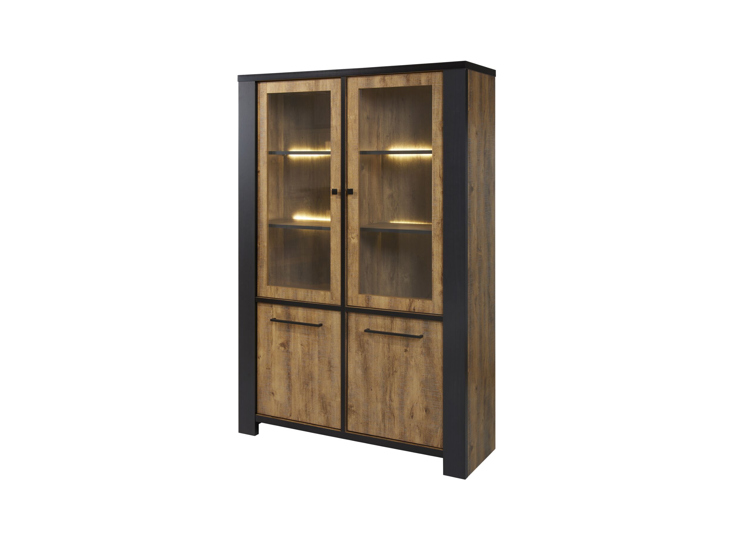 Vitrine Samuel 130cm - Vitrine Samuel 130cm - décor - chêne denver/noir