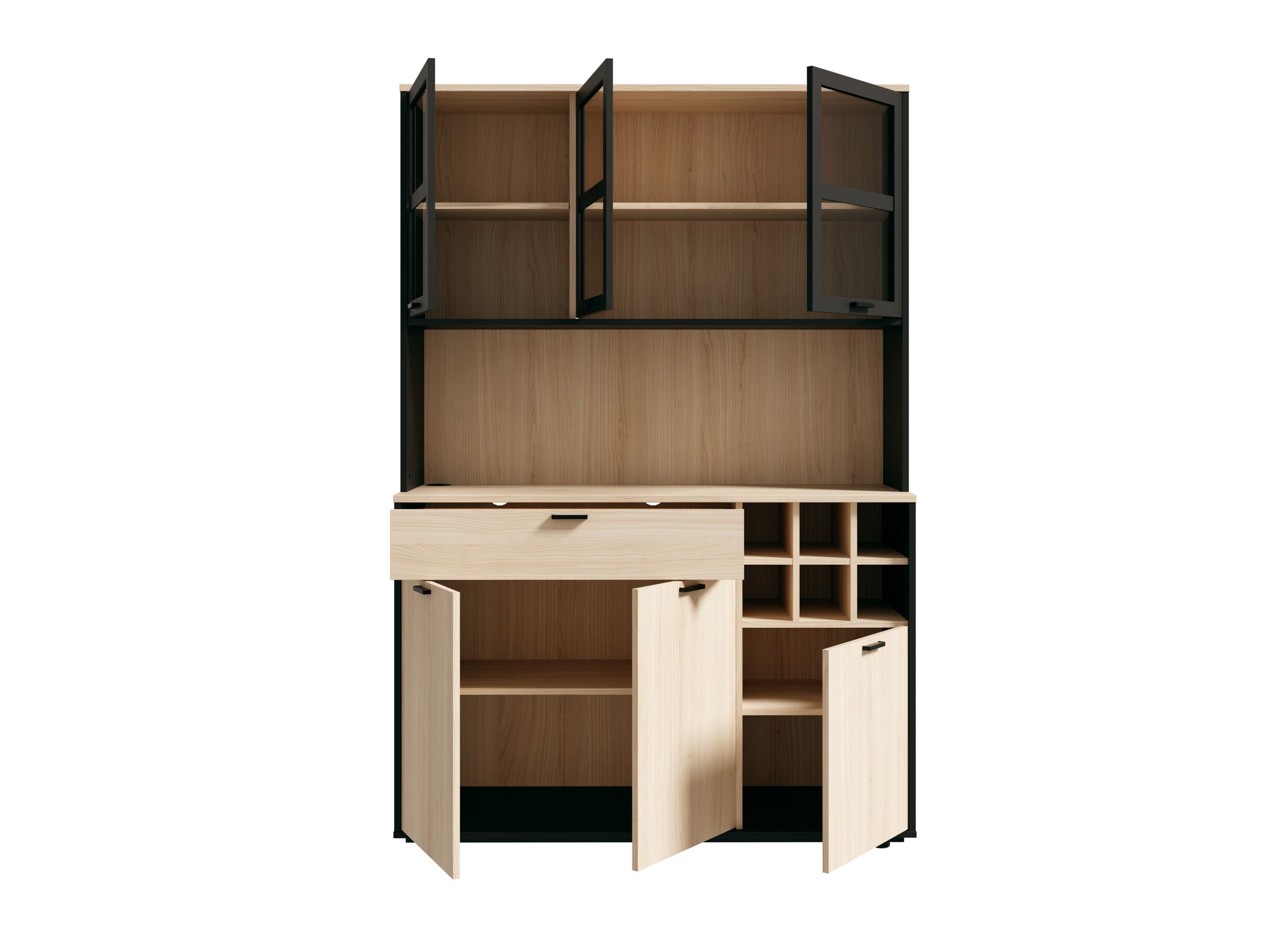 Indeling - Keukenkast Mantek 120cm - decor - riva eik/zwart