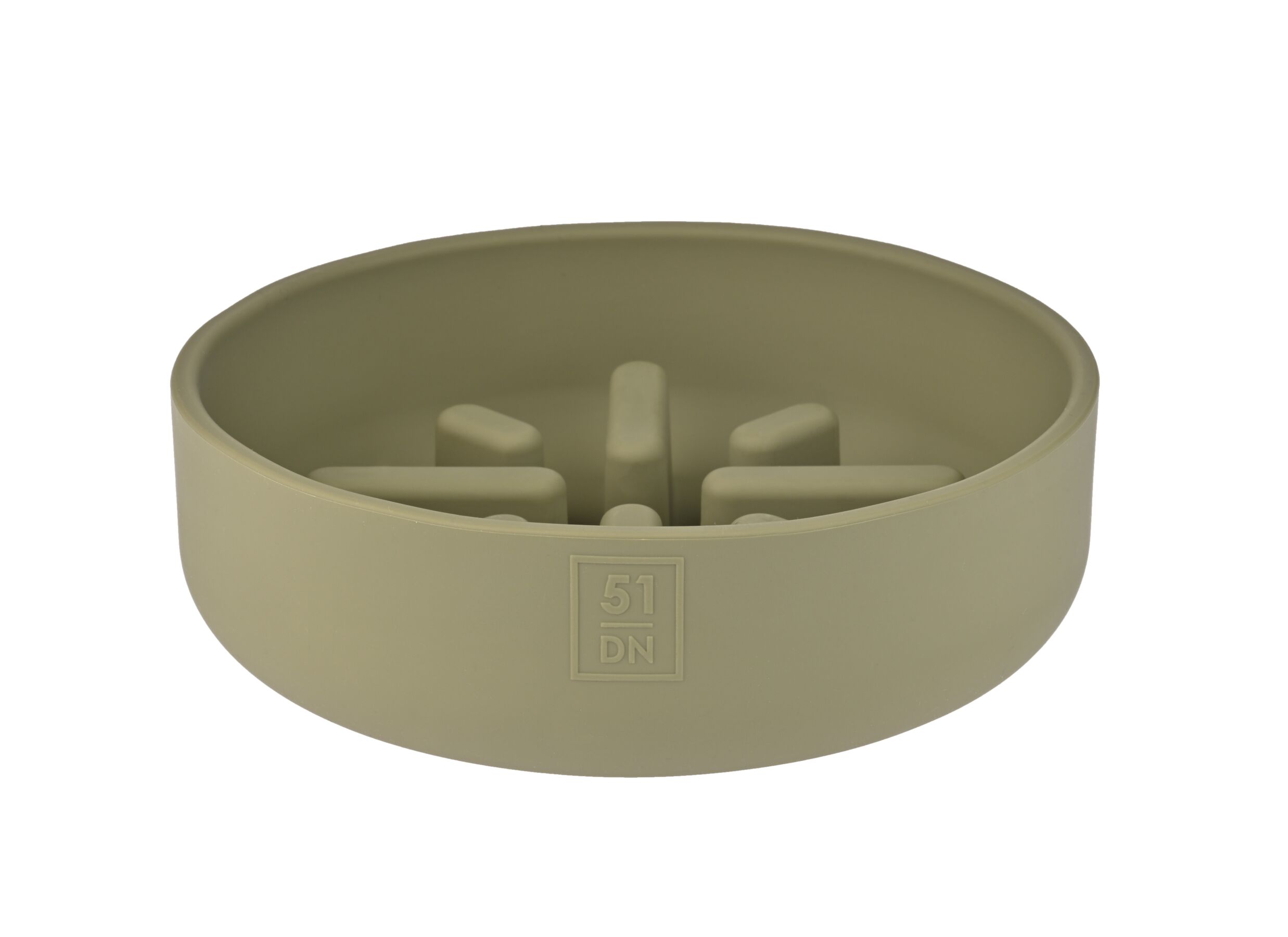 Voerbak Sili Trage voederbak 700ml - silicoon - kaki - Voerbak Sili Trage voederbak 700ml - silicoon - kaki