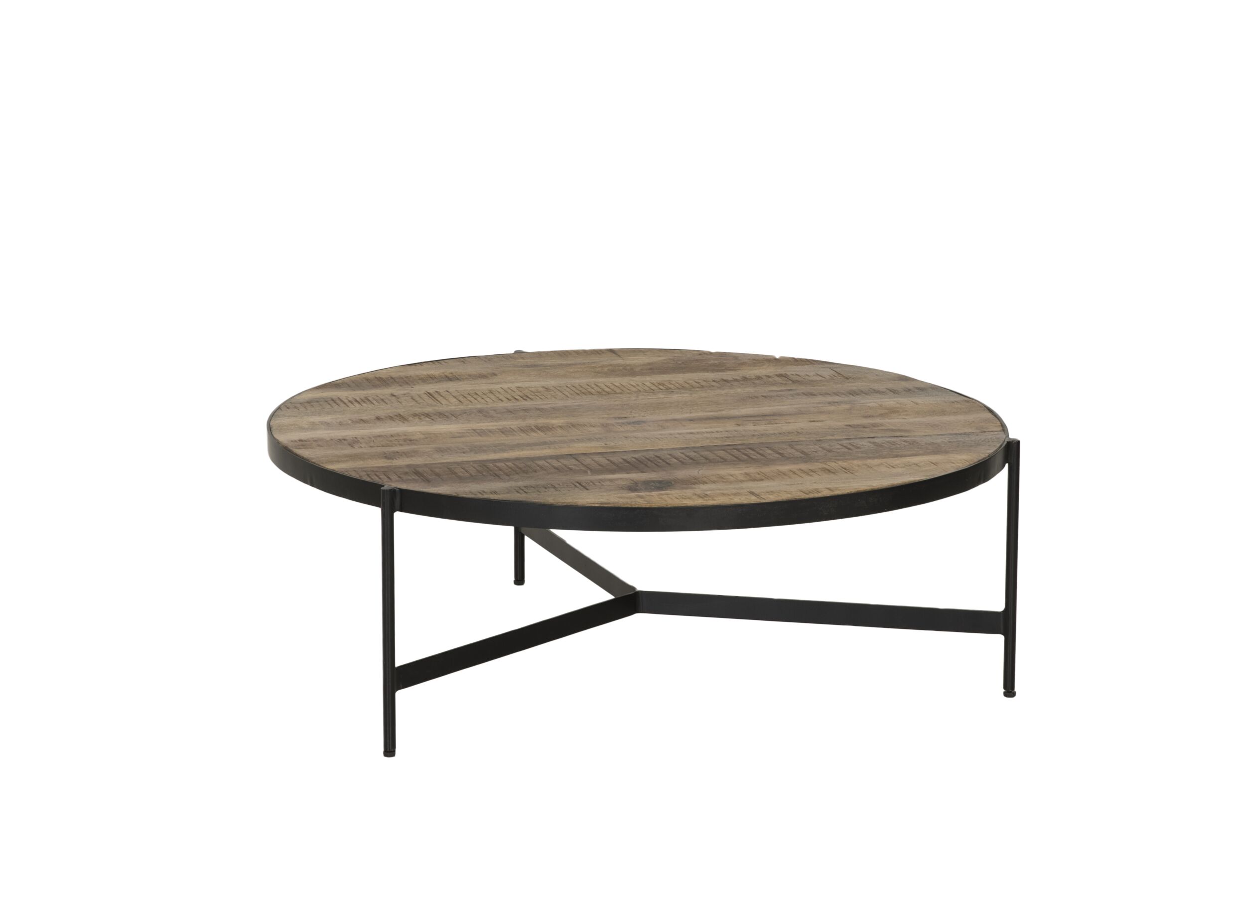 Table basse Fuego Ø100cm - mangue massif & métal - naturel