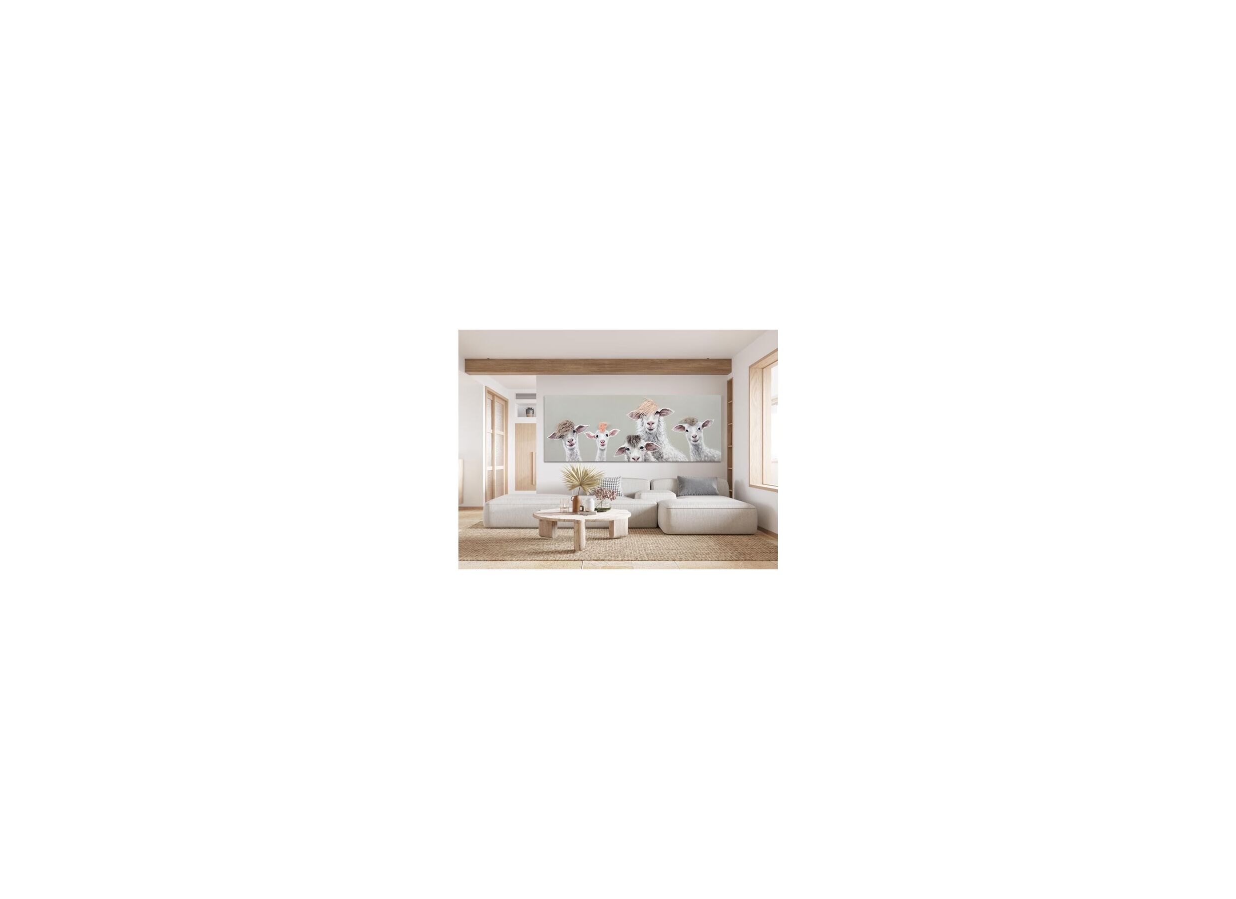 Foto ambiance - Peinture sur toile Hello! 150x50cm