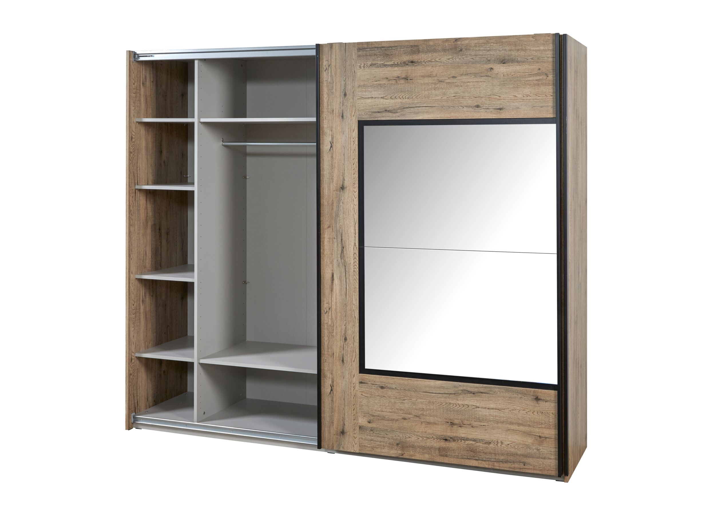 Disposition - Armoire à portes coulissantes 245cm - décor - chêne scarlet