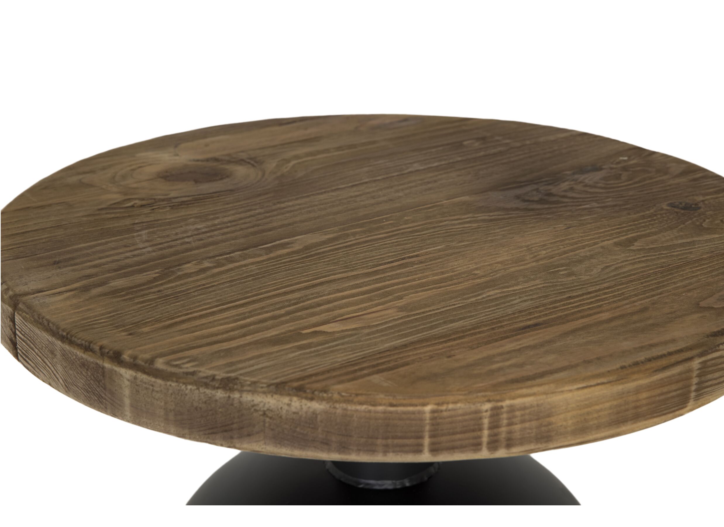 Detail - Table basse Navarino Ø50cm - sapin massif recyclé & fer - naturel/noir