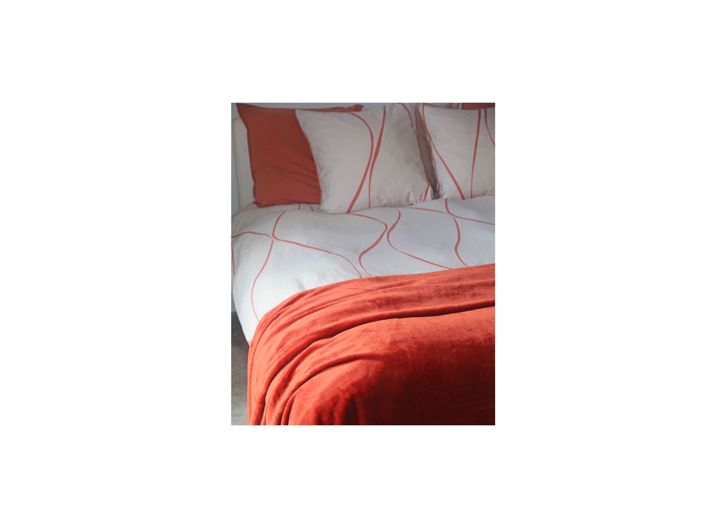 Foto ambiance - Plaid 220x240cm microfibre terracotta