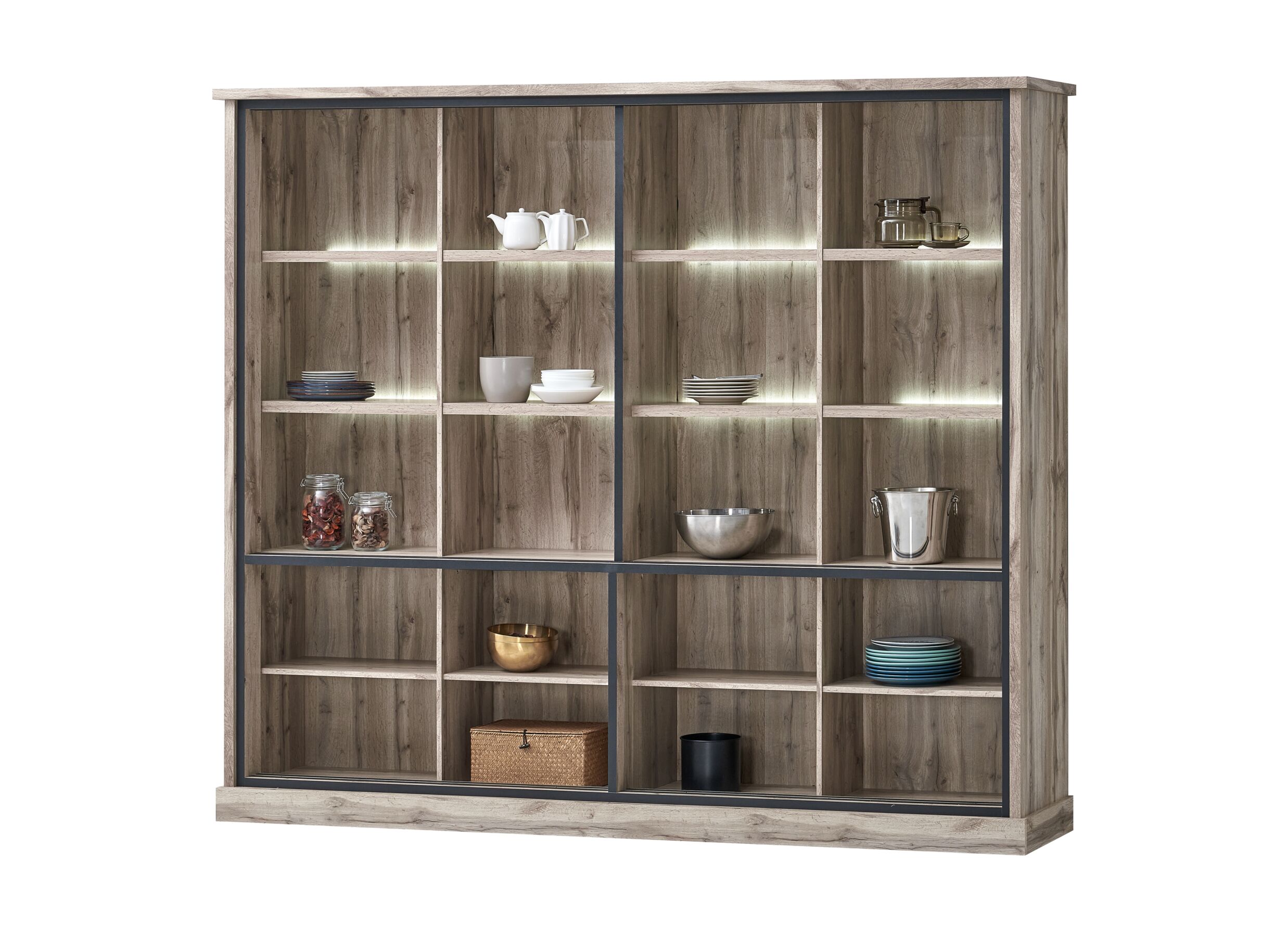 Indeling - Vitrinekast Elena 239cm - decor - canada oak