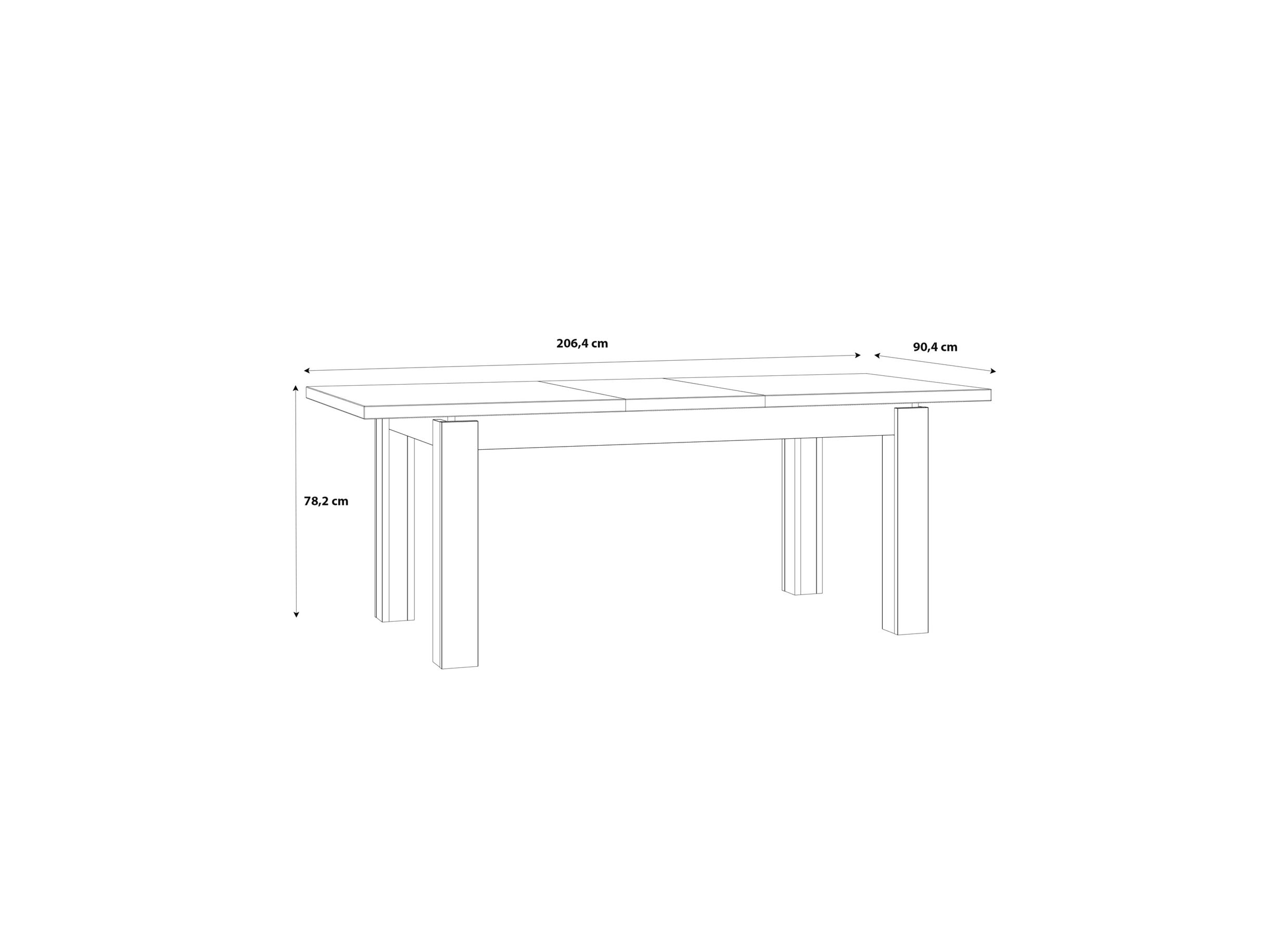 Tafel Kaszimiro 160/200x90cm - meubelplaat - waterford eik/zwart