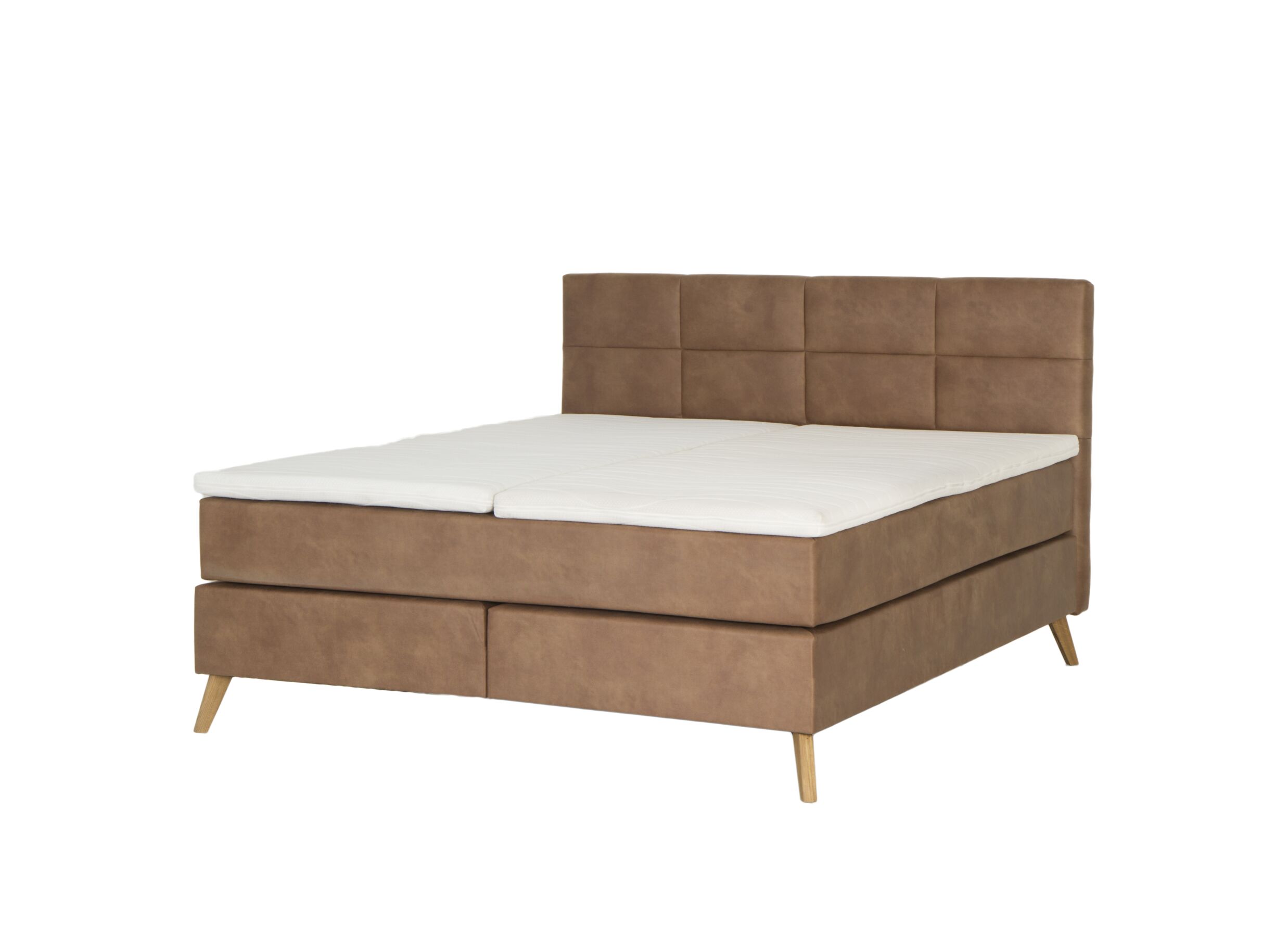 Plus Important - Boxspring Skagen 180x200cm similicuir cognac