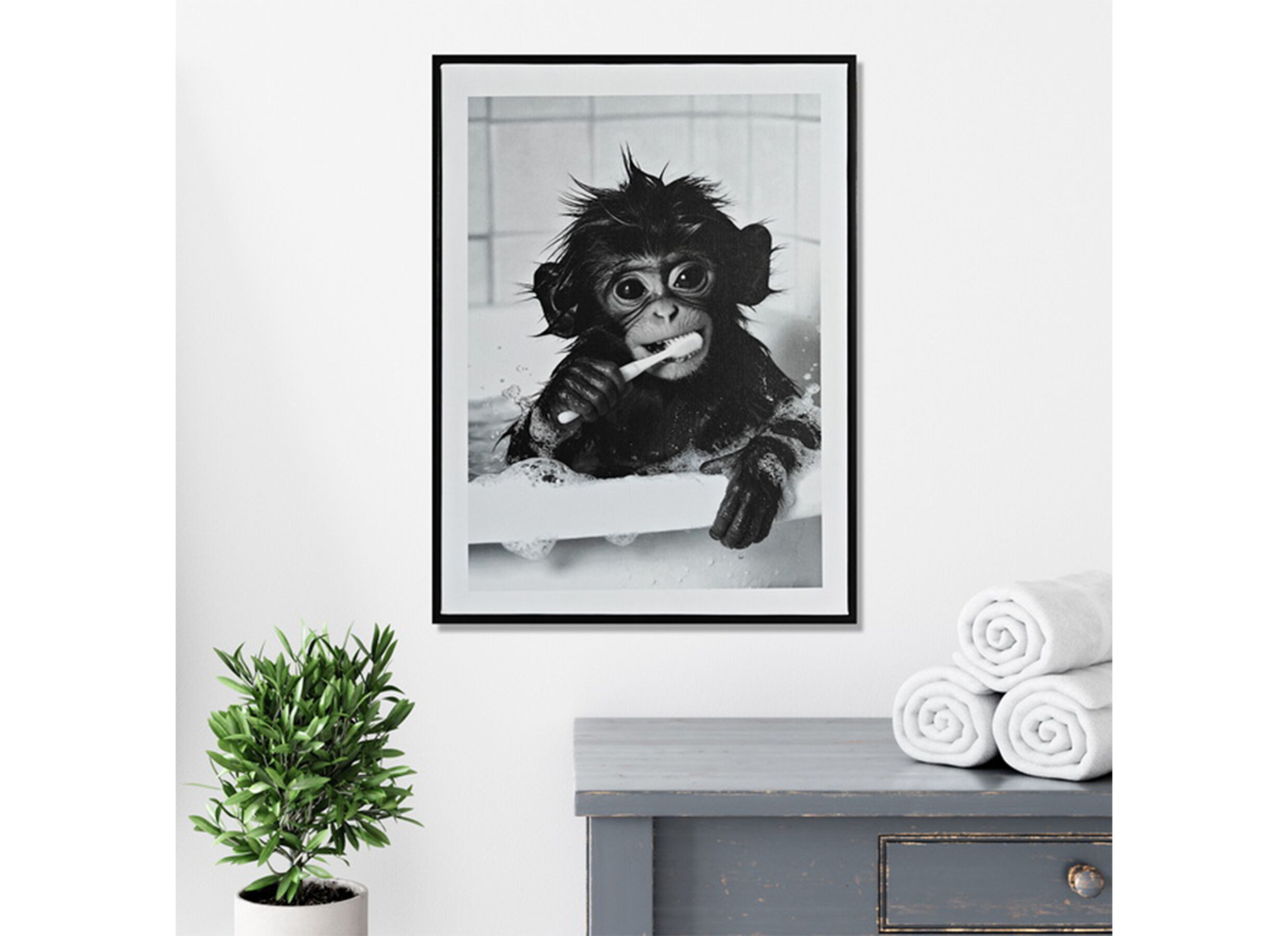 Sfeerfoto - Print op canvas Monkey 30x40cm