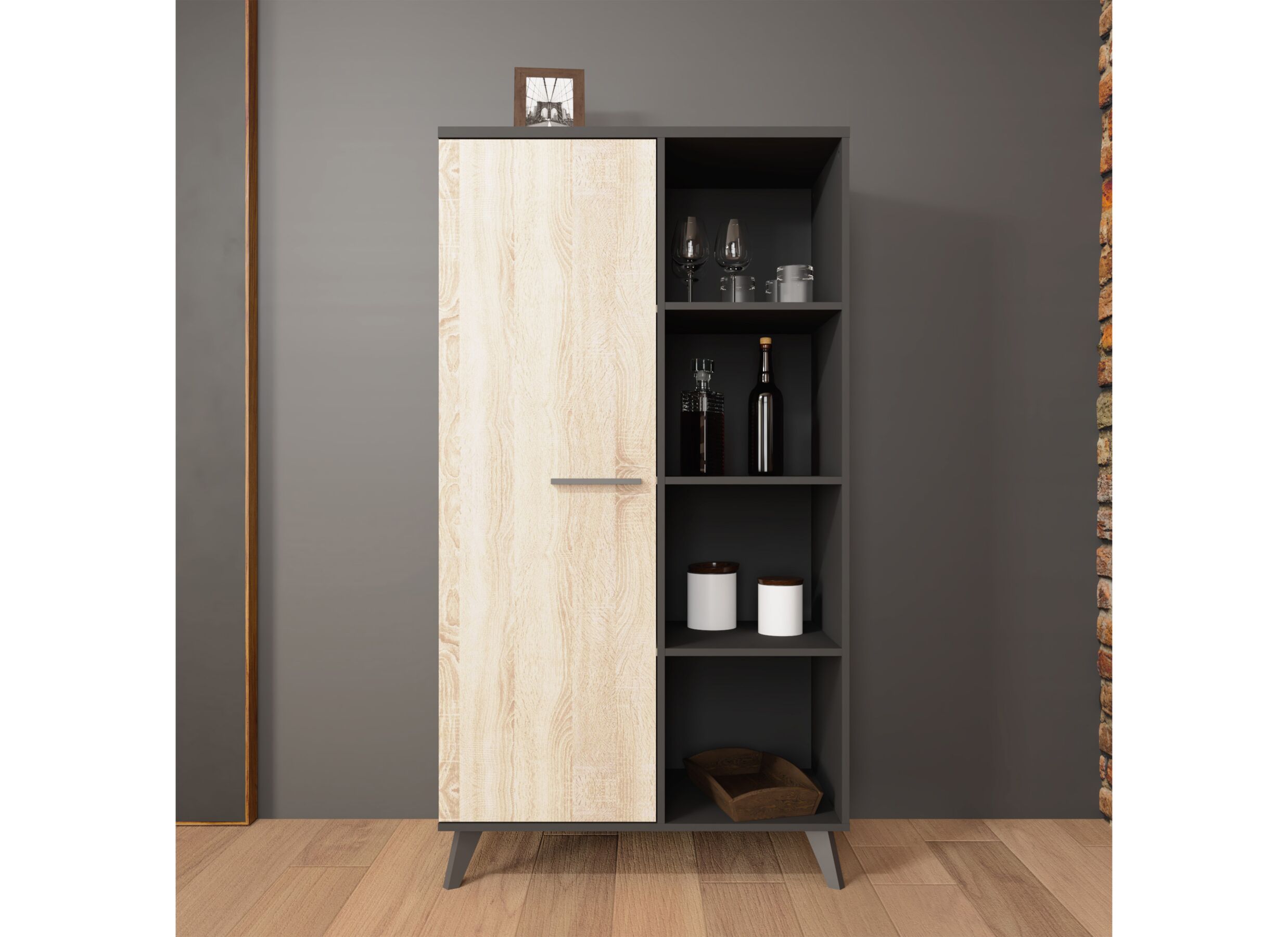 Foto ambiance - Meuble Bar Wayne 83cm - décor - noir