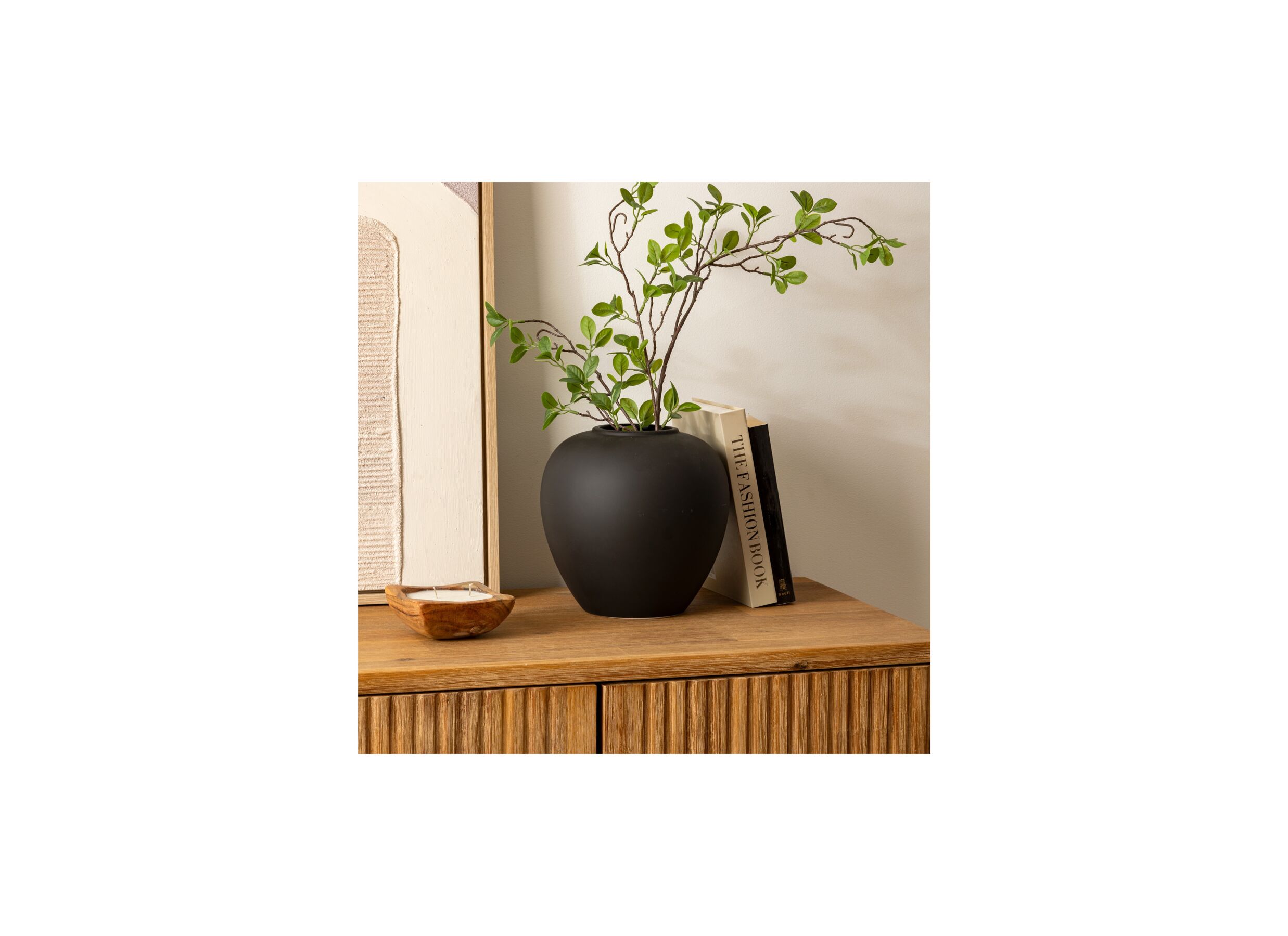 Foto ambiance - Vase Rily H22cm - céramique - noir