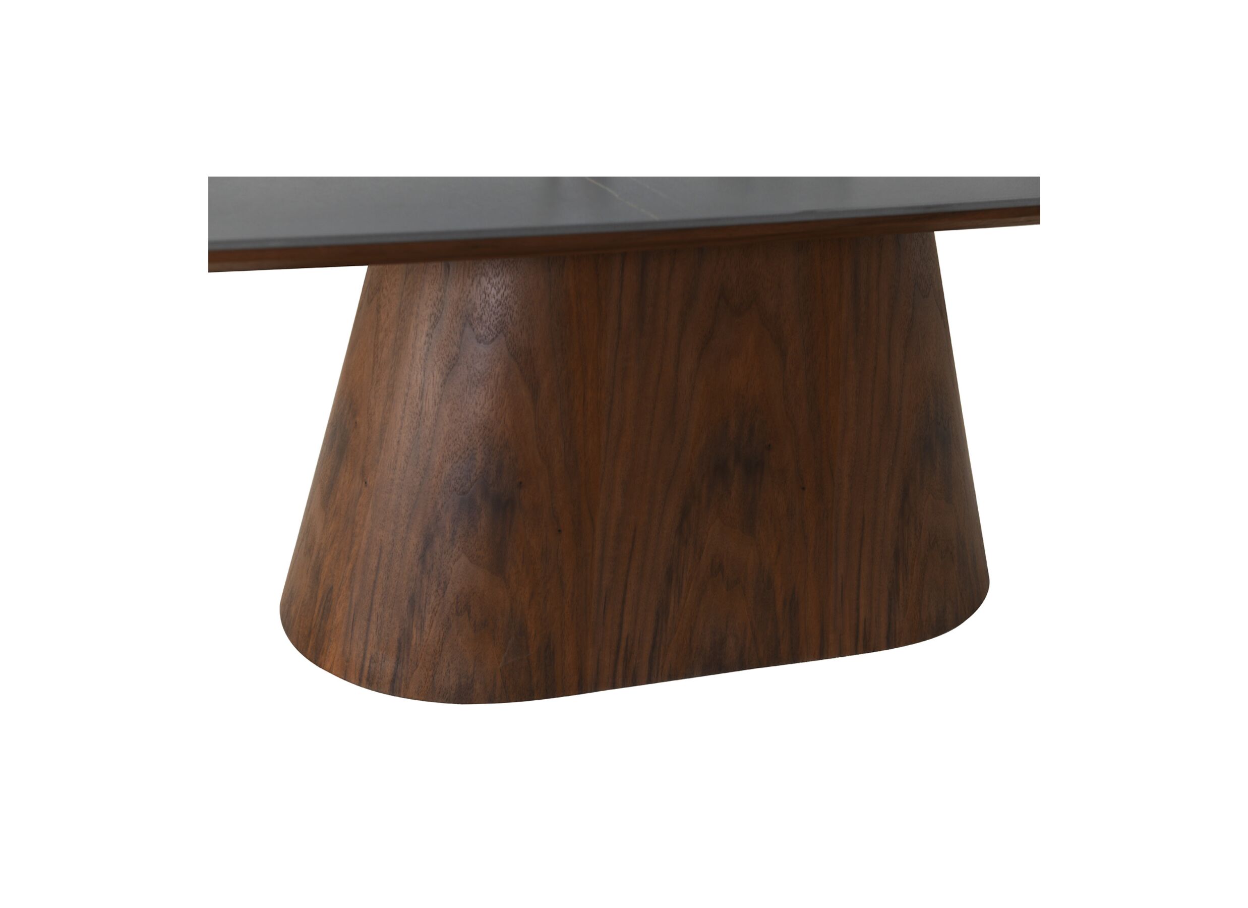 Detail - Table basse Indy 120x60cm - placage & céramique - marron noir