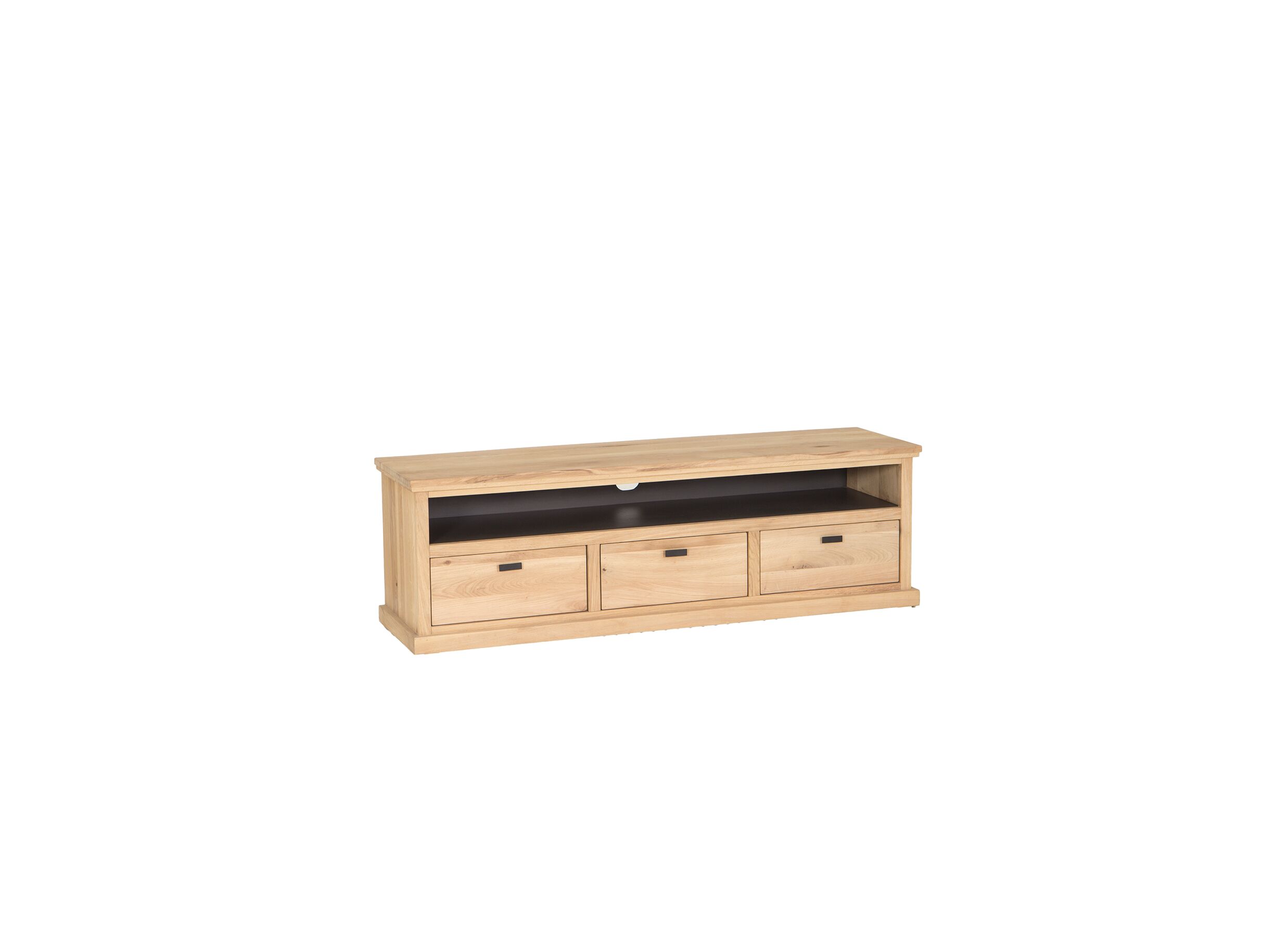 Meuble TV rustique Grimaldi chêne 160cm - Meuble TV Grimaldi 160cm - chêne massif & décor - naturel