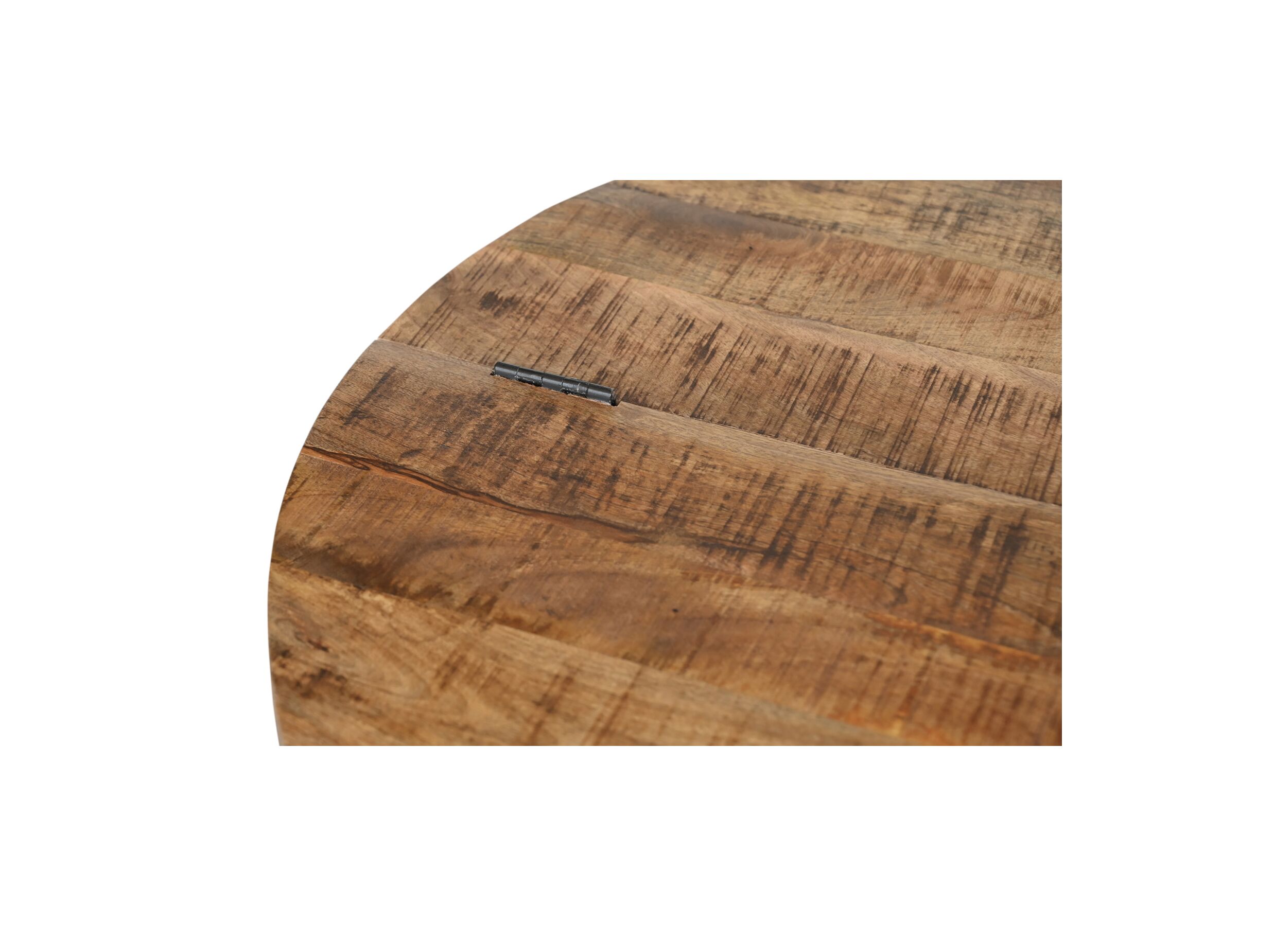 Detail - Table basse Antz Ø90cm - manguier massif & métal - naturel noir avec rangement