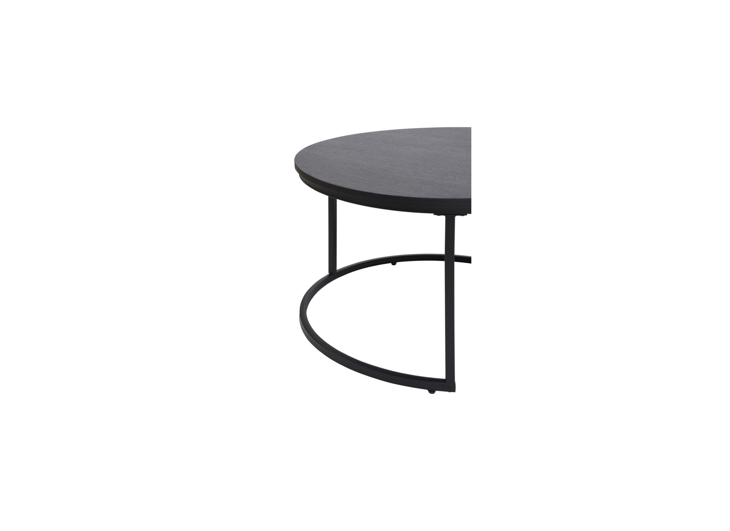 Detailfoto - Salontafel Ø70/Ø50cm - melamine - nero set van 2